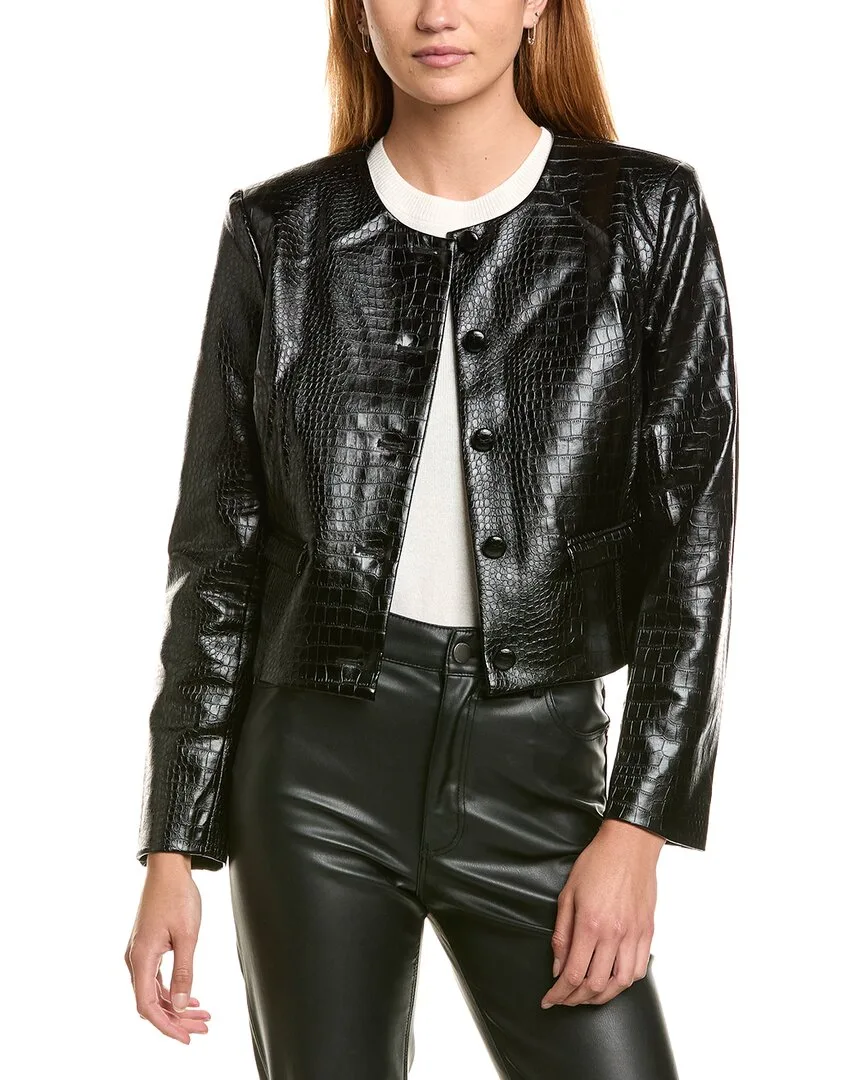 Croc Faux Leather Jacket