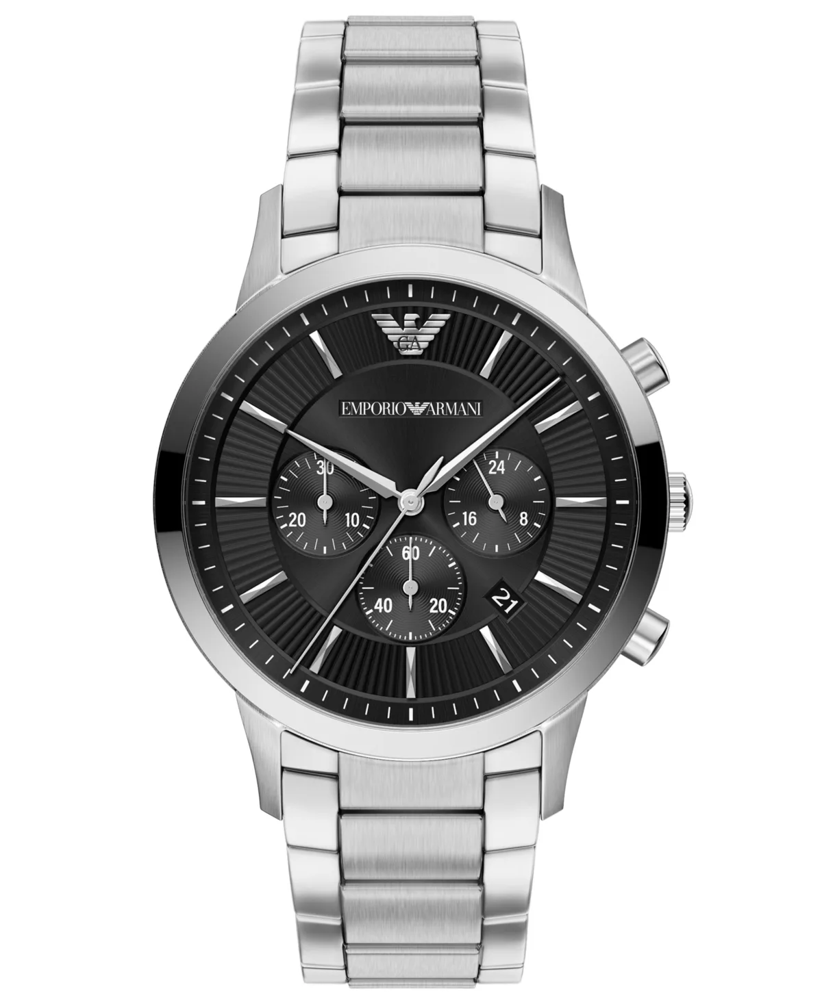 Emporio Armani Quartz Archetipo Chronograph Silver Stainless Steel Bracelet Watch 43mm by Armani