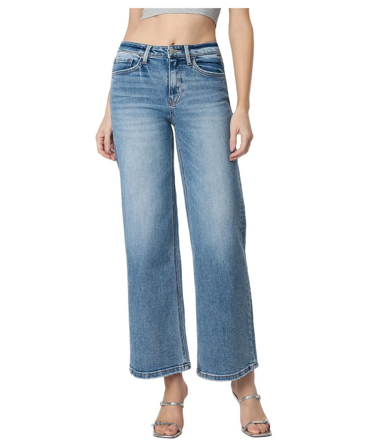 Flying Bird High-Rise Wide-Leg Denim Jeans