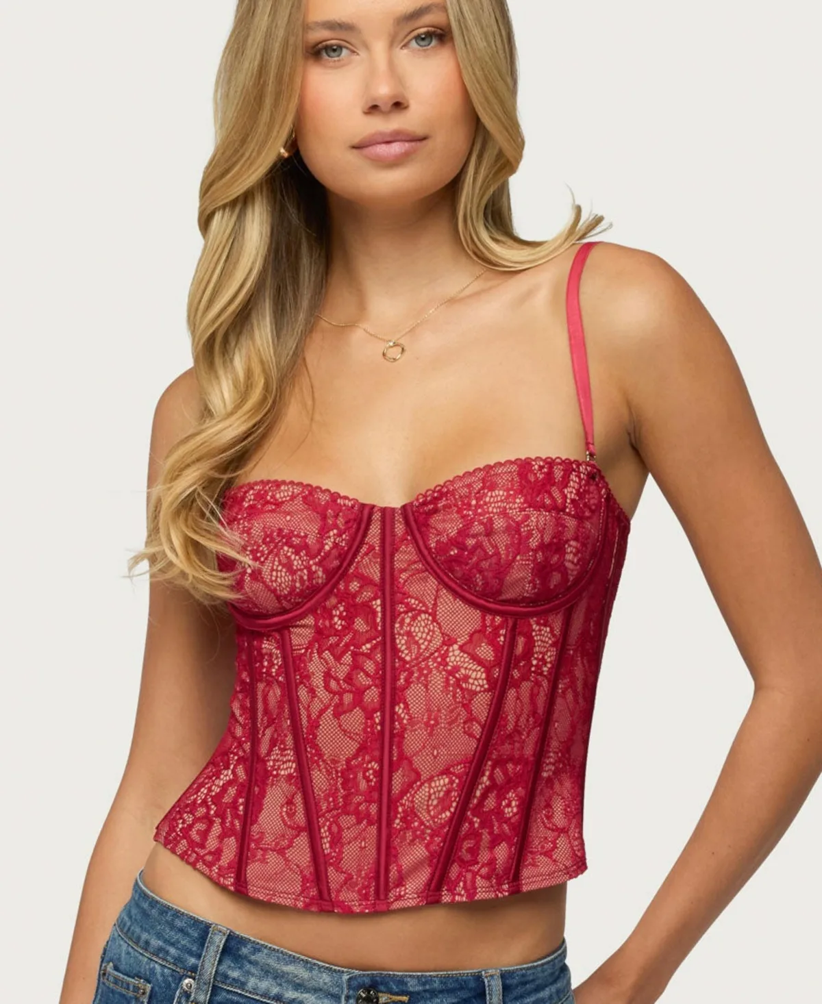 Saffire Lace Detachable Straps Corset
