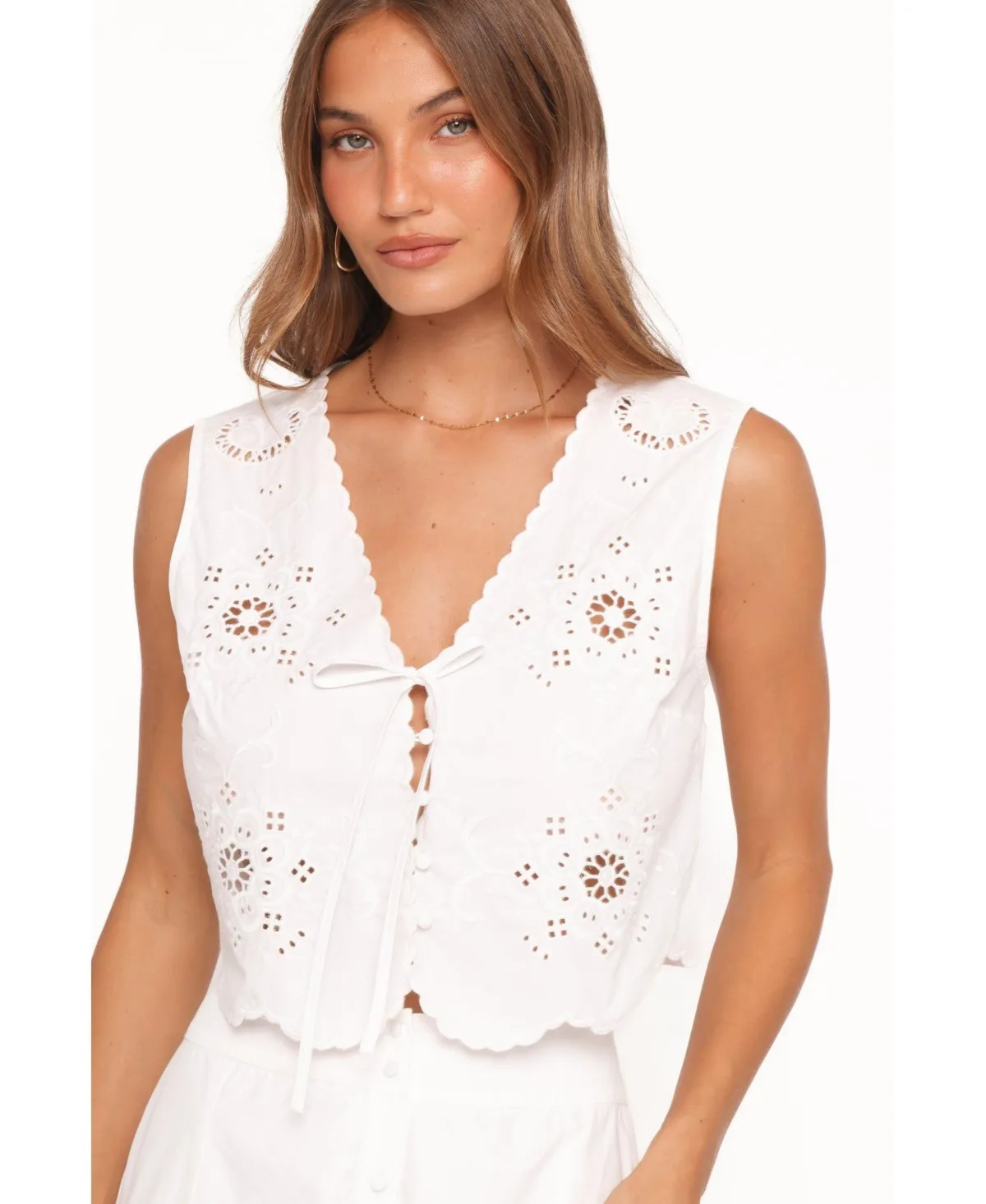 Kye Floral-Print Scallop-Trim Top