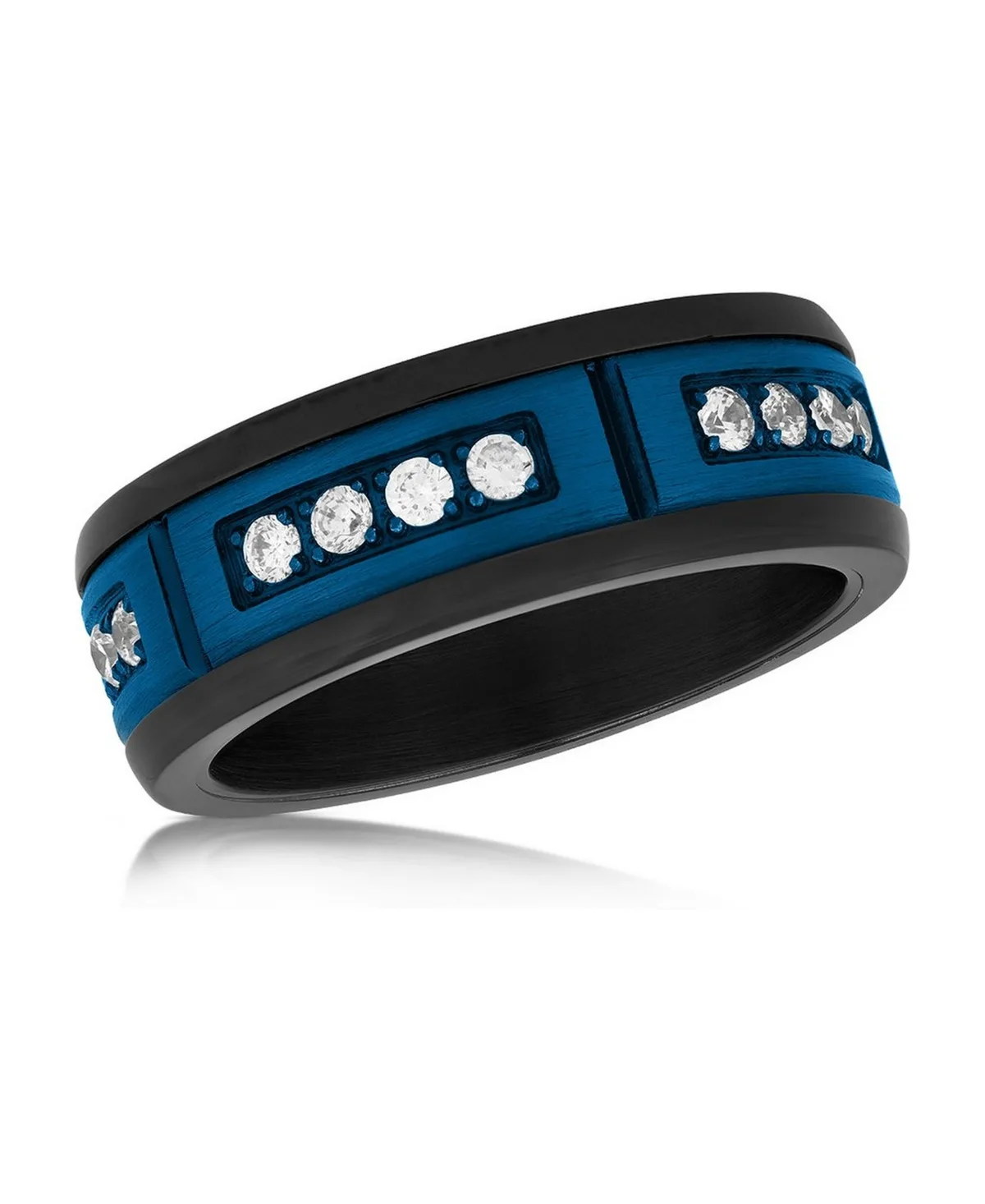 Cubic Zirconia Station Ring by Metallo