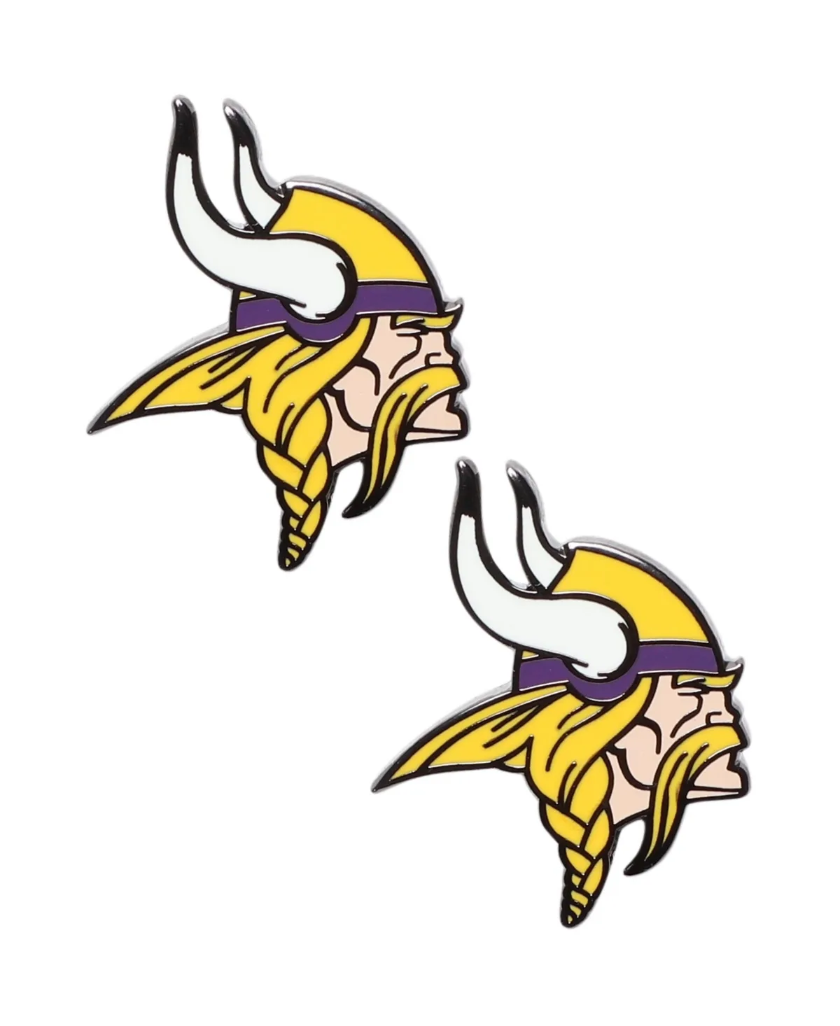 Silver-Tone Minnesota Vikings Enamel-Graphic Post Earrings by WinCraft