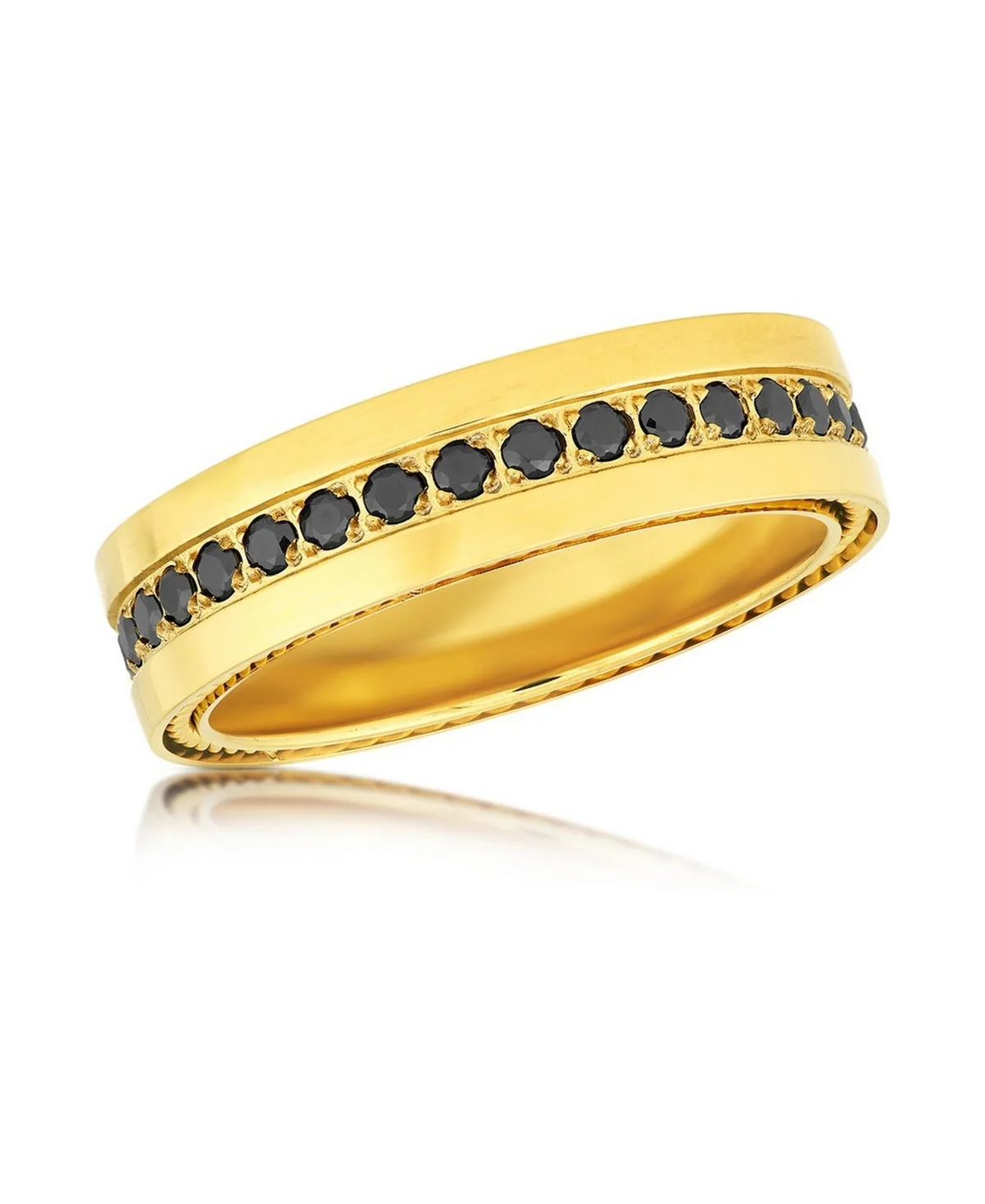 Gold-Tone Cubic Zirconia Band Ring by Metallo