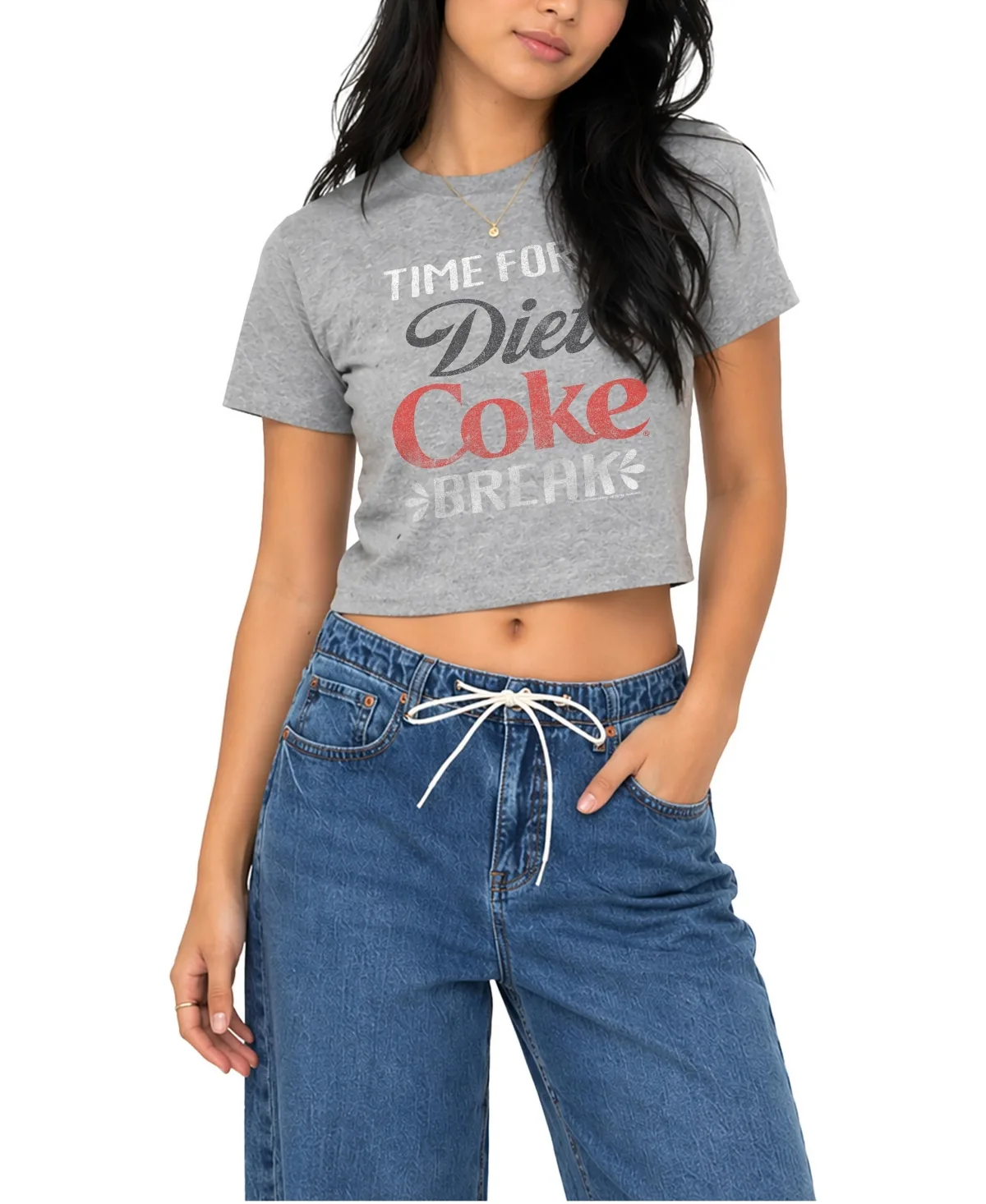 Diet Coke Break Cropped Graphic Crewneck T-Shirt