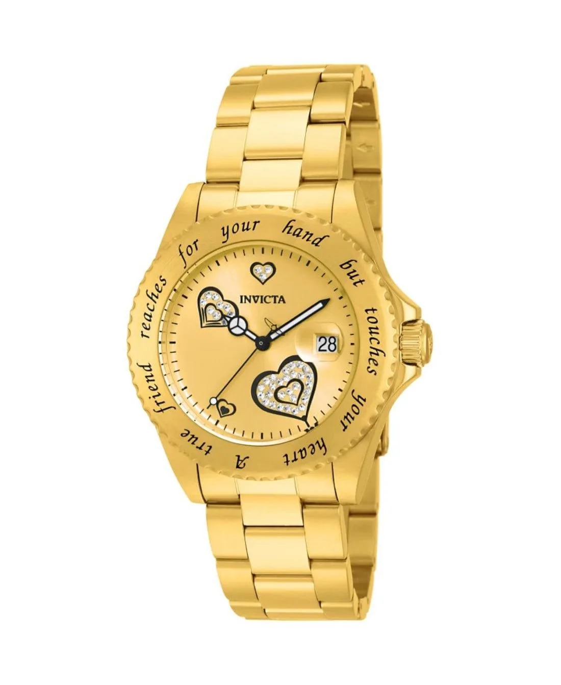 Angel Quartz 3 Hand Gold-Tone Stainless Steel Watch, 40mm by Invicta