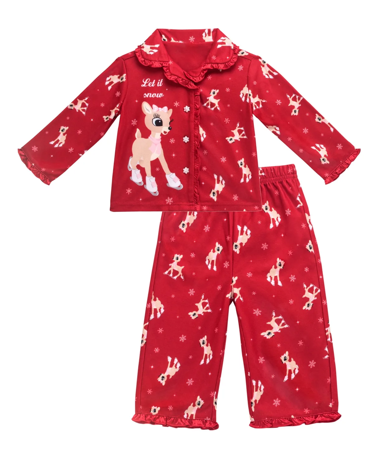 Rudolph the Red Nosed Reindeer Long-Sleeve Button-Front Pajama, 2-Piece Set by Rashti & Rashti