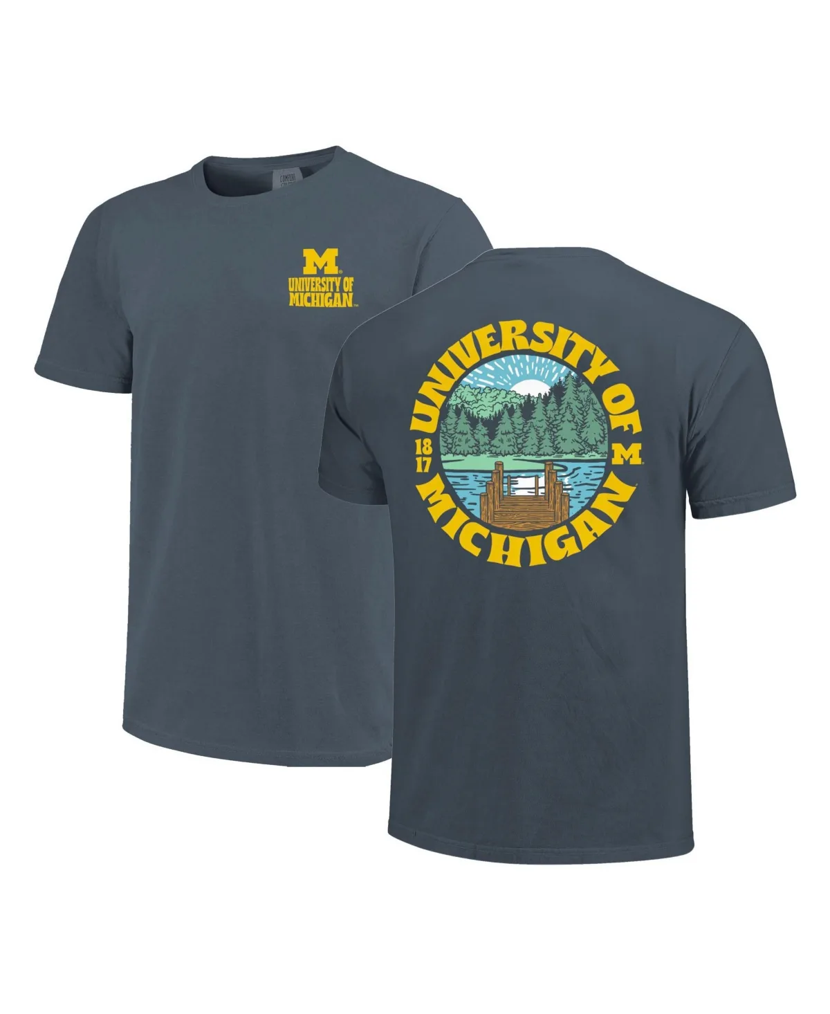 Michigan Wolverines Thick Lined Landscape Crewneck Graphic Tee by Image One
