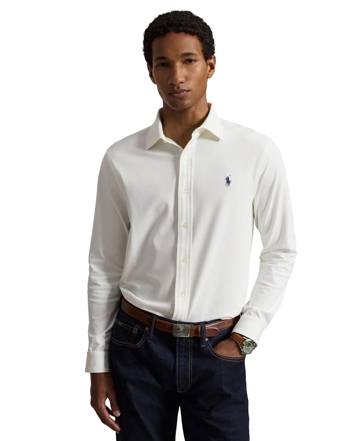 Stretch Knit Classic-Fit Oxford Shirt by Polo Ralph Lauren