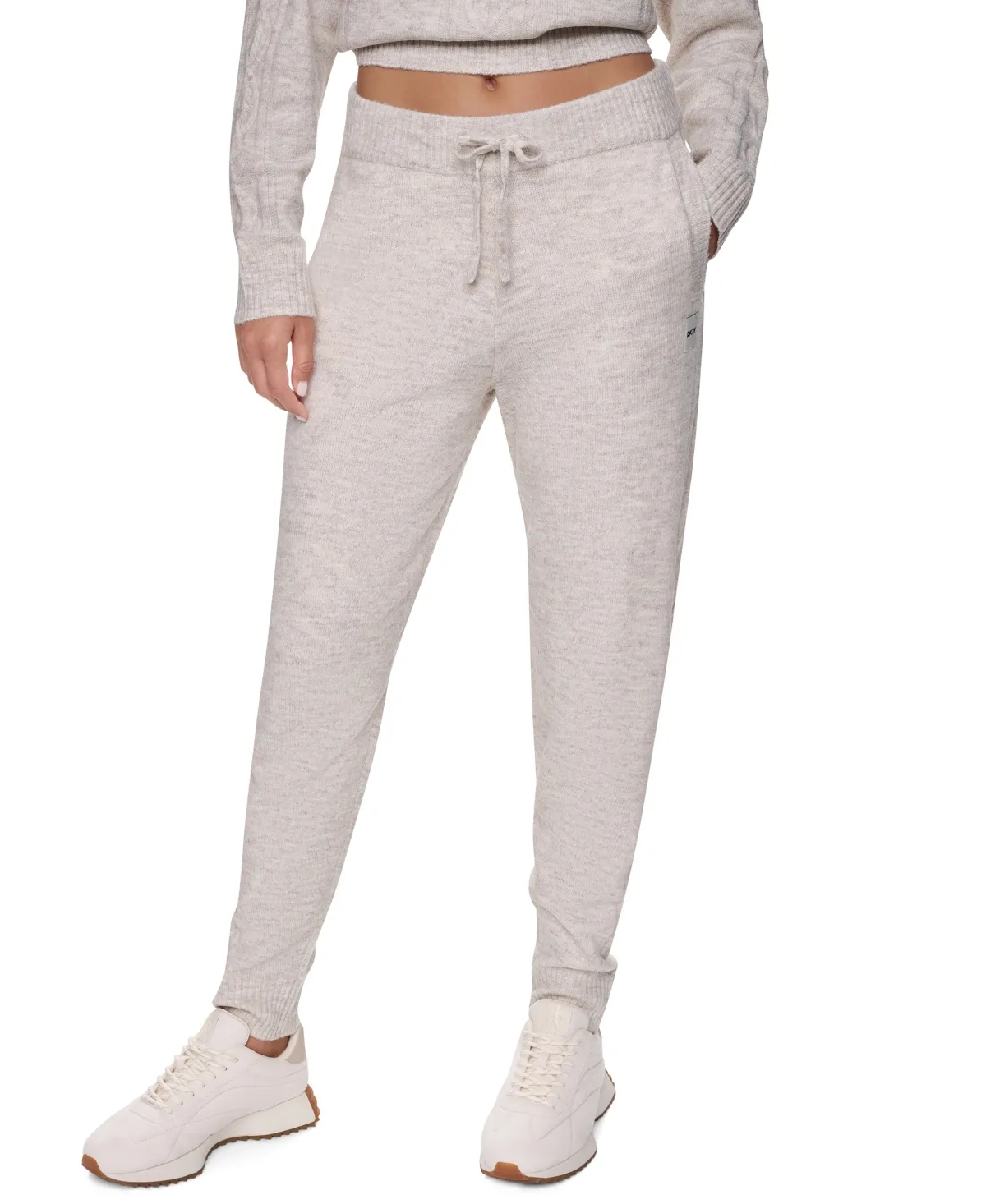 Sport Cozy Cable Sweater High-Waist Joggers by DKNY