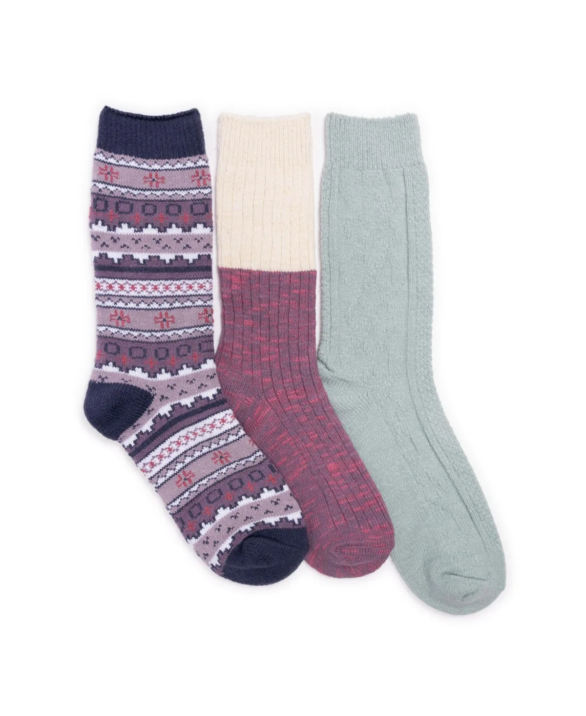 Boot Socks with Ribbed Cuff, 3-Pack by MUK LUKS