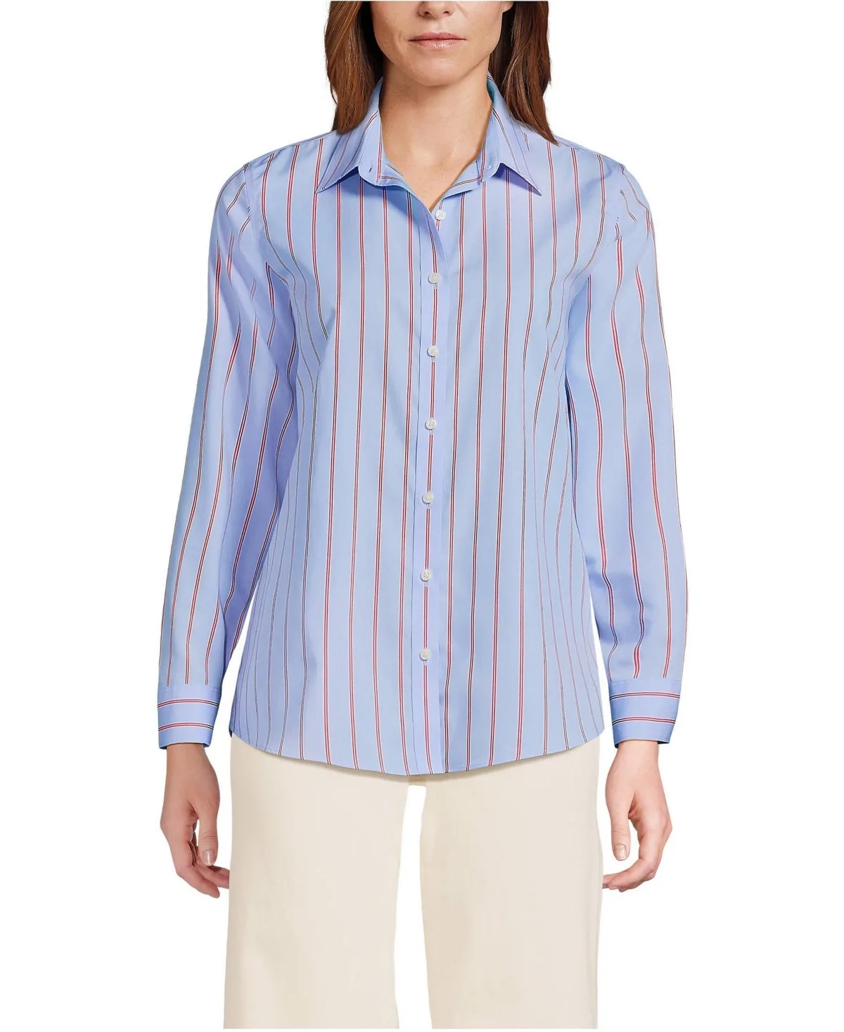 No Iron Button Front Shirt by Lands' End