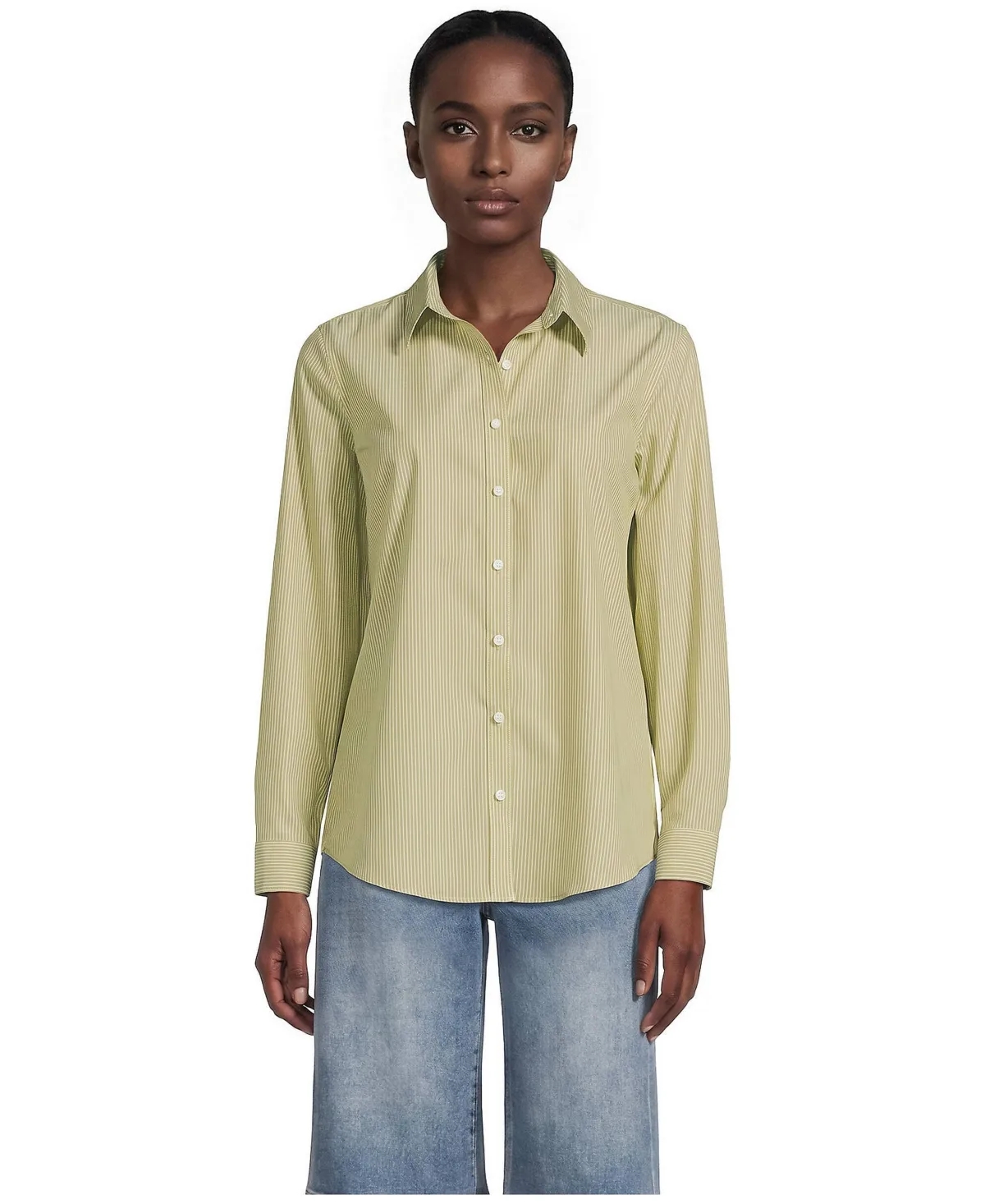 No Iron Button Front Shirt by Lands' End