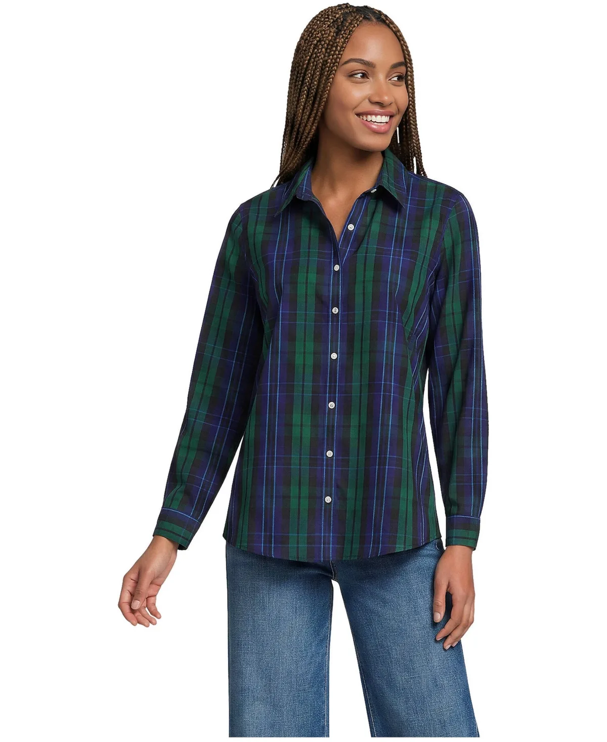 No Iron Button Front Shirt by Lands' End