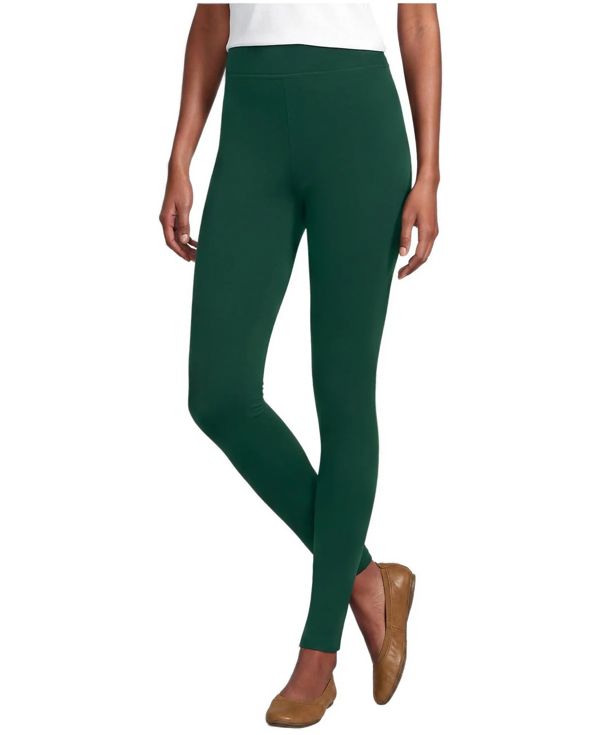 High Rise Serious Sweats Fleece Lined Pocket Leggings by Lands' End