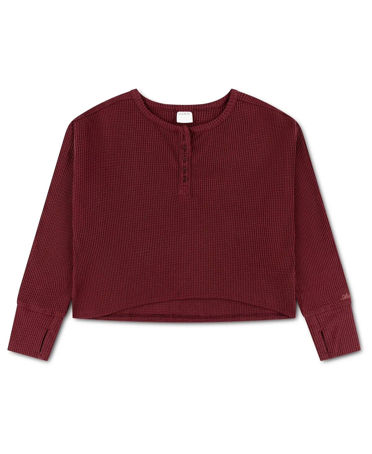 Long-Sleeve Drop-Shoulder Waffle Henley T-Shirt by Abercrombie Kids