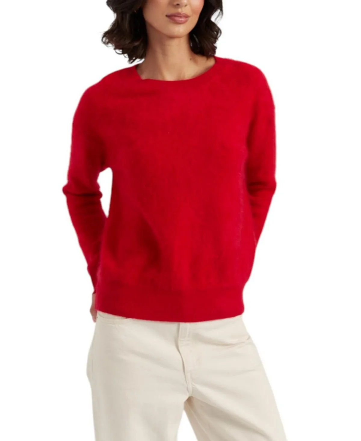 Chinti & Parker Brushed Crewneck Long-Sleeve Cashmere Sweater by Parker