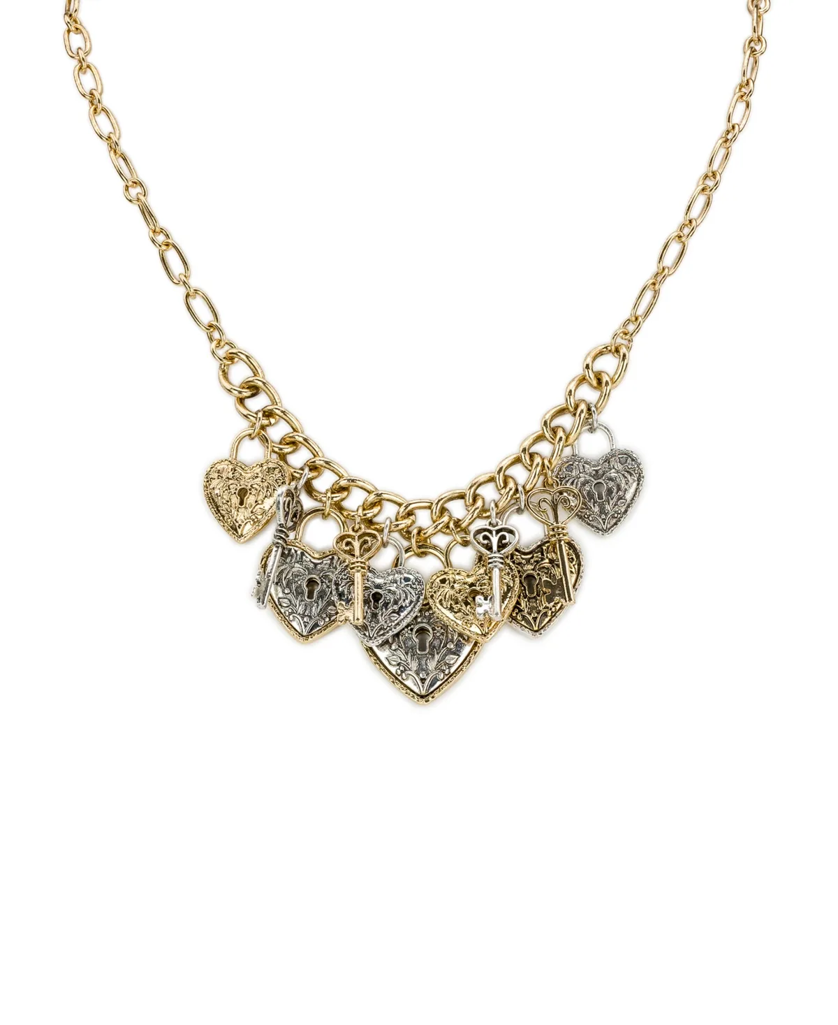 Two-Tone Heart Necklace by Patricia Nash