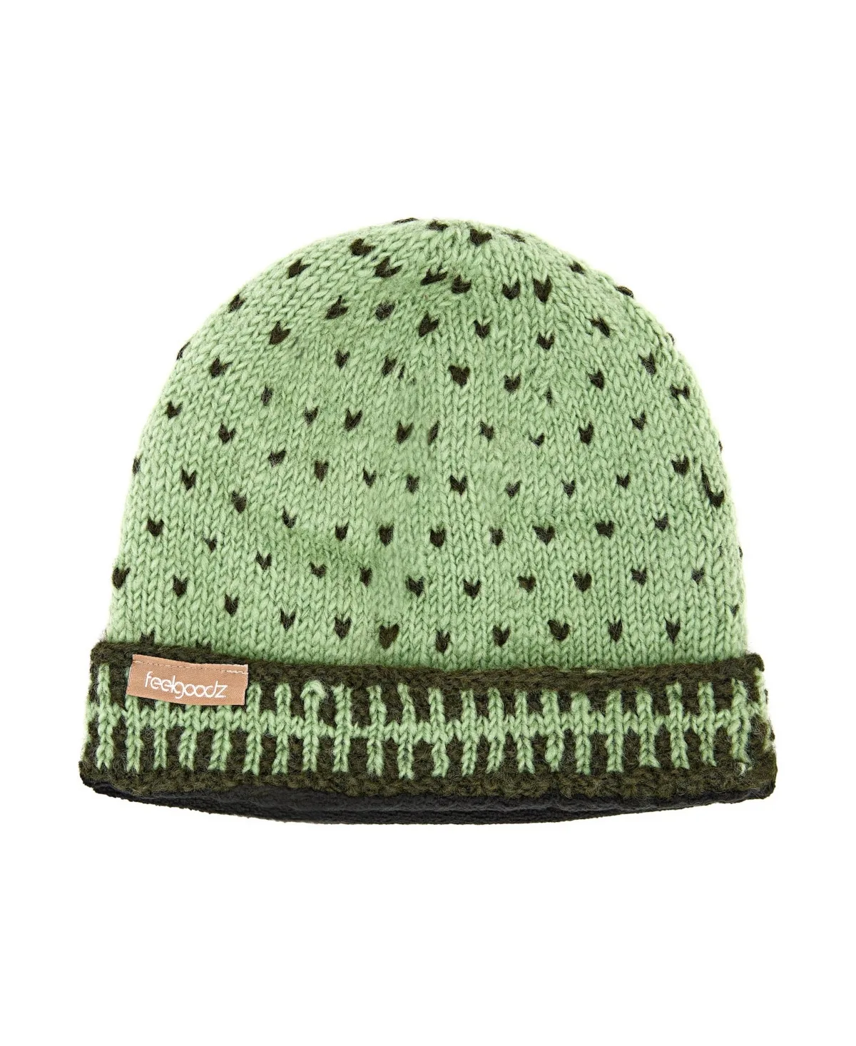 Artisan Hand-Knit Dot Wool Beanie Hat by Feelgoodz