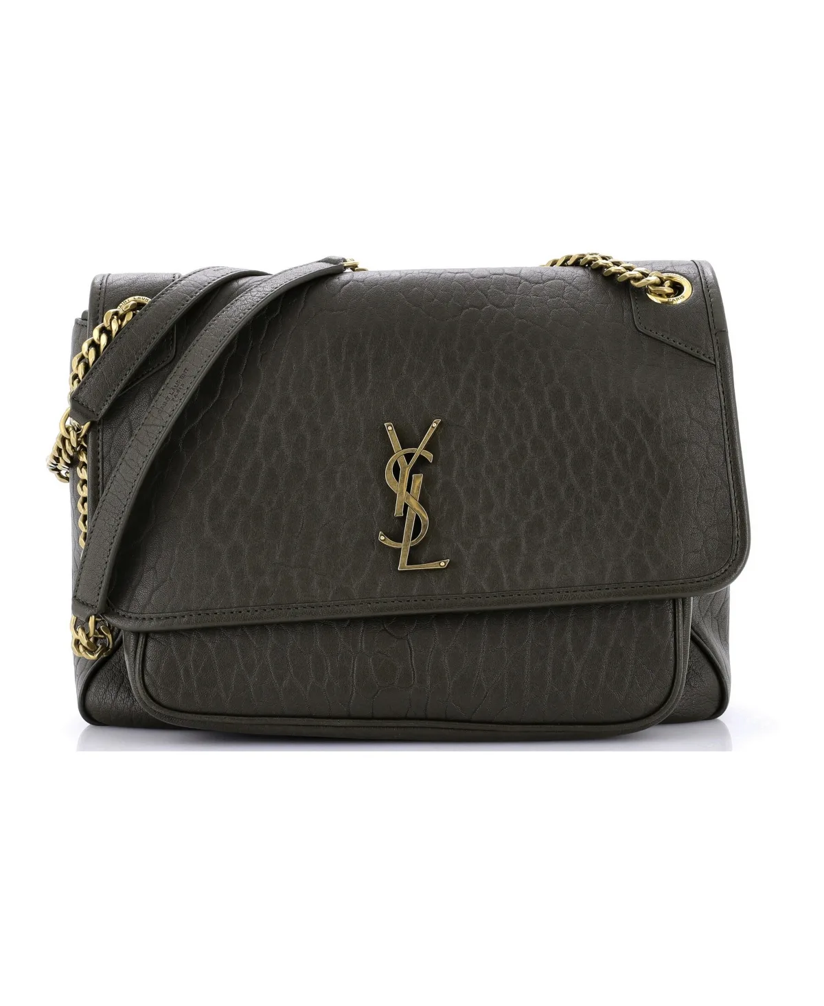 Pre-Owned Large Niki Chain Flap Bag Leather by Saint Laurent