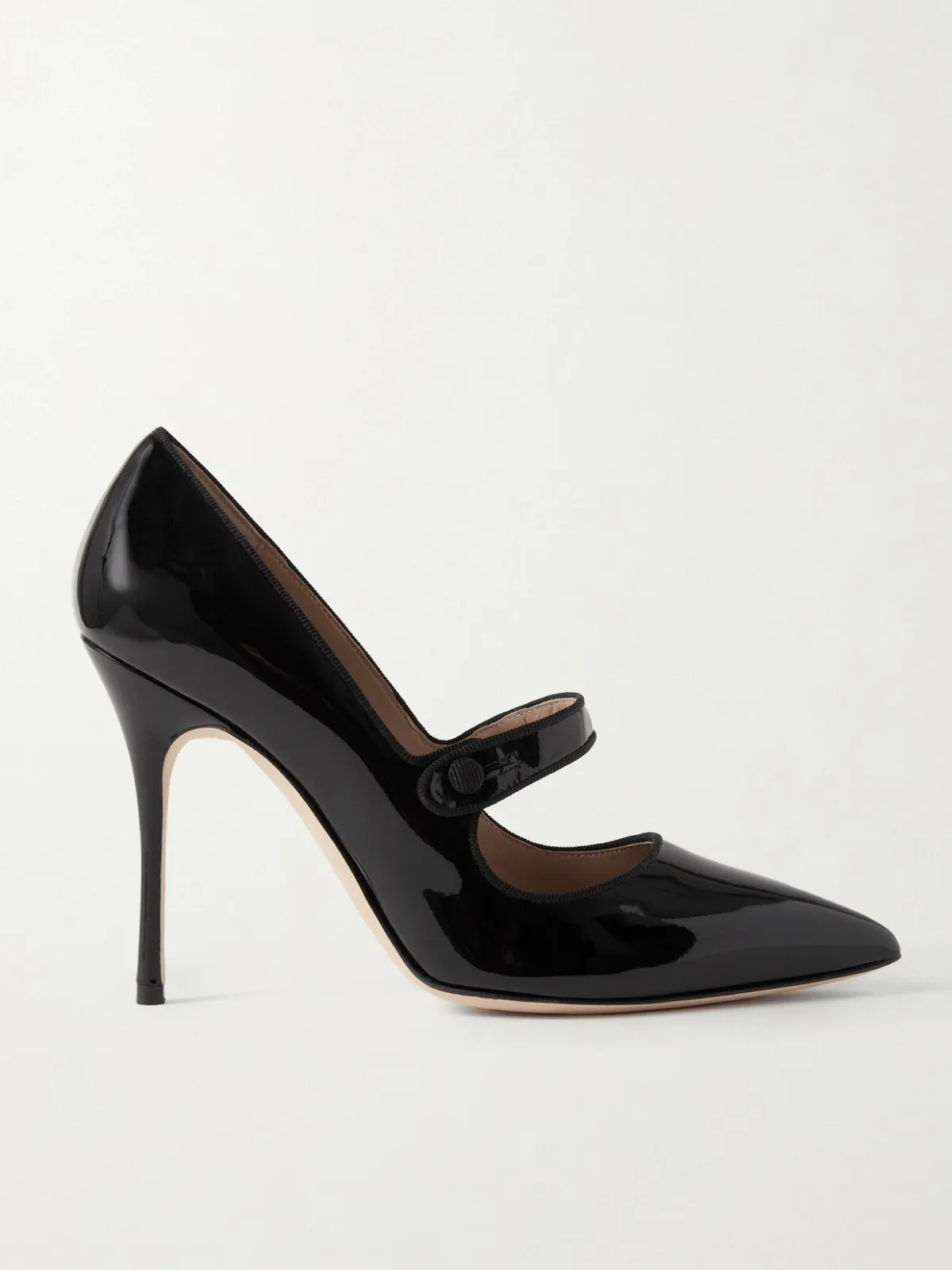 - Campari 105 Grosgrain-trimmed Patent-leather Pumps -