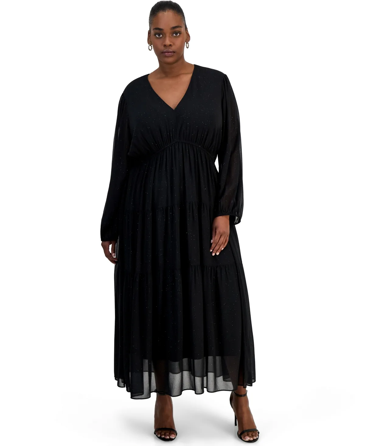 Embellished Chiffon A-Line Maxi Dress by Robbie Bee