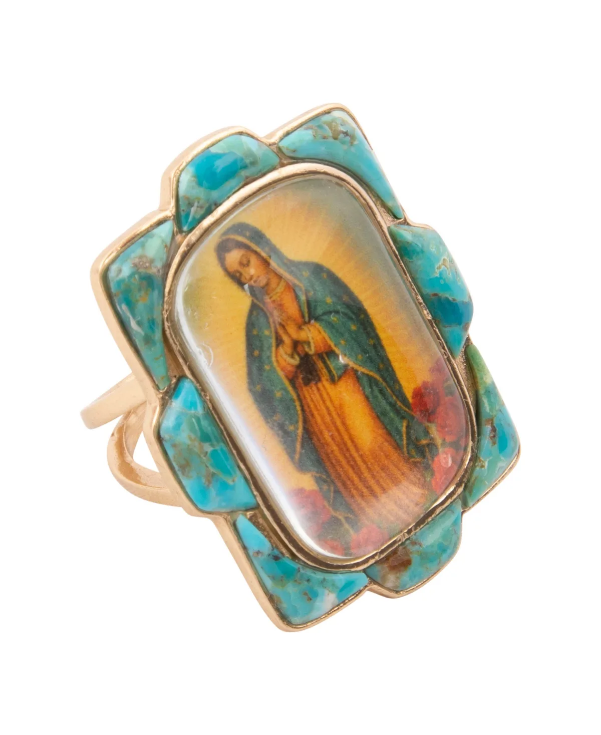 Inlay Our Lady of Guadalupe Ring by Barse