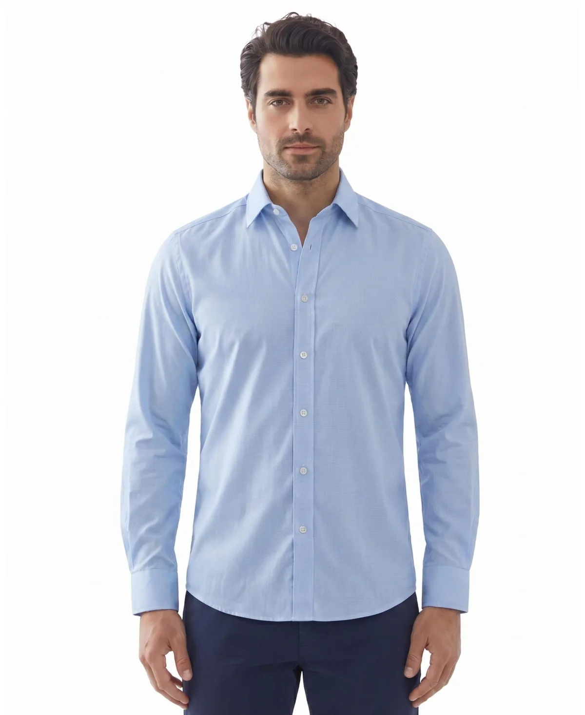 Printed Four-Way Stretch Long-Sleeve Sport Shirt by Report