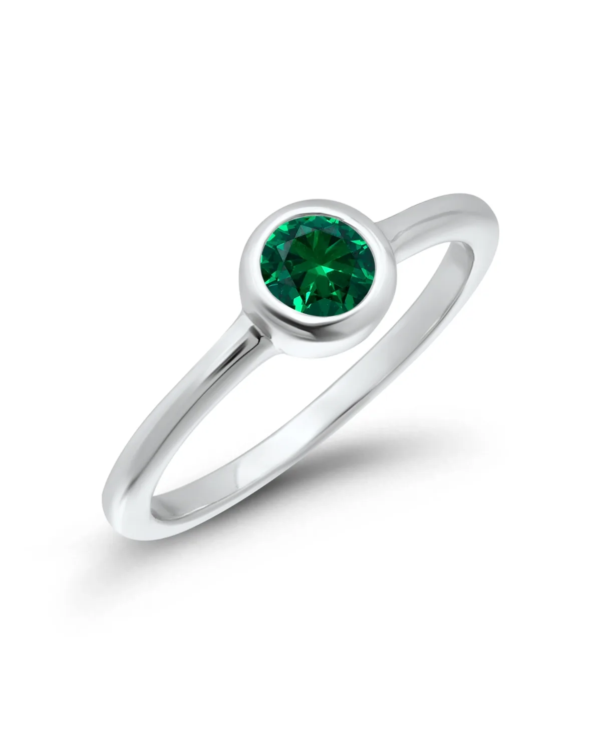 Cubic Zirconia Green Bezel-Set Round Ring by Macy's