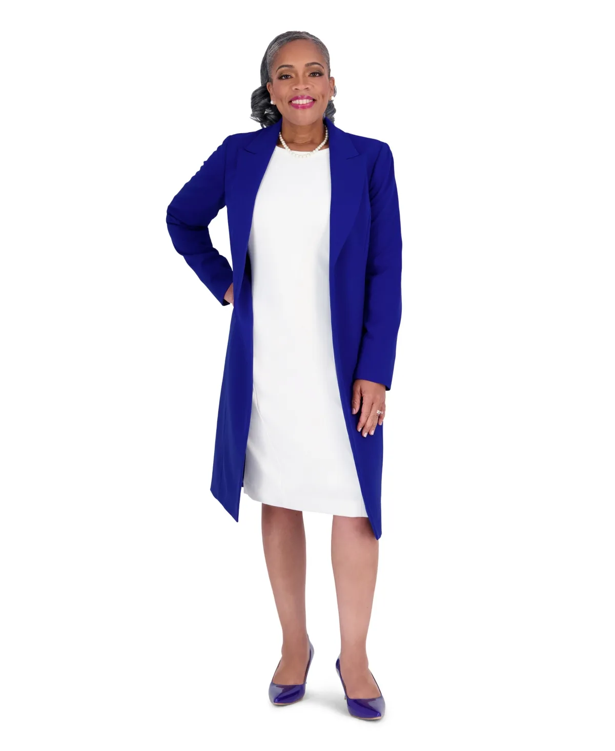 Peak Lapel Mid-Length Lined Jacket, Regular and Plus Size by Kasper