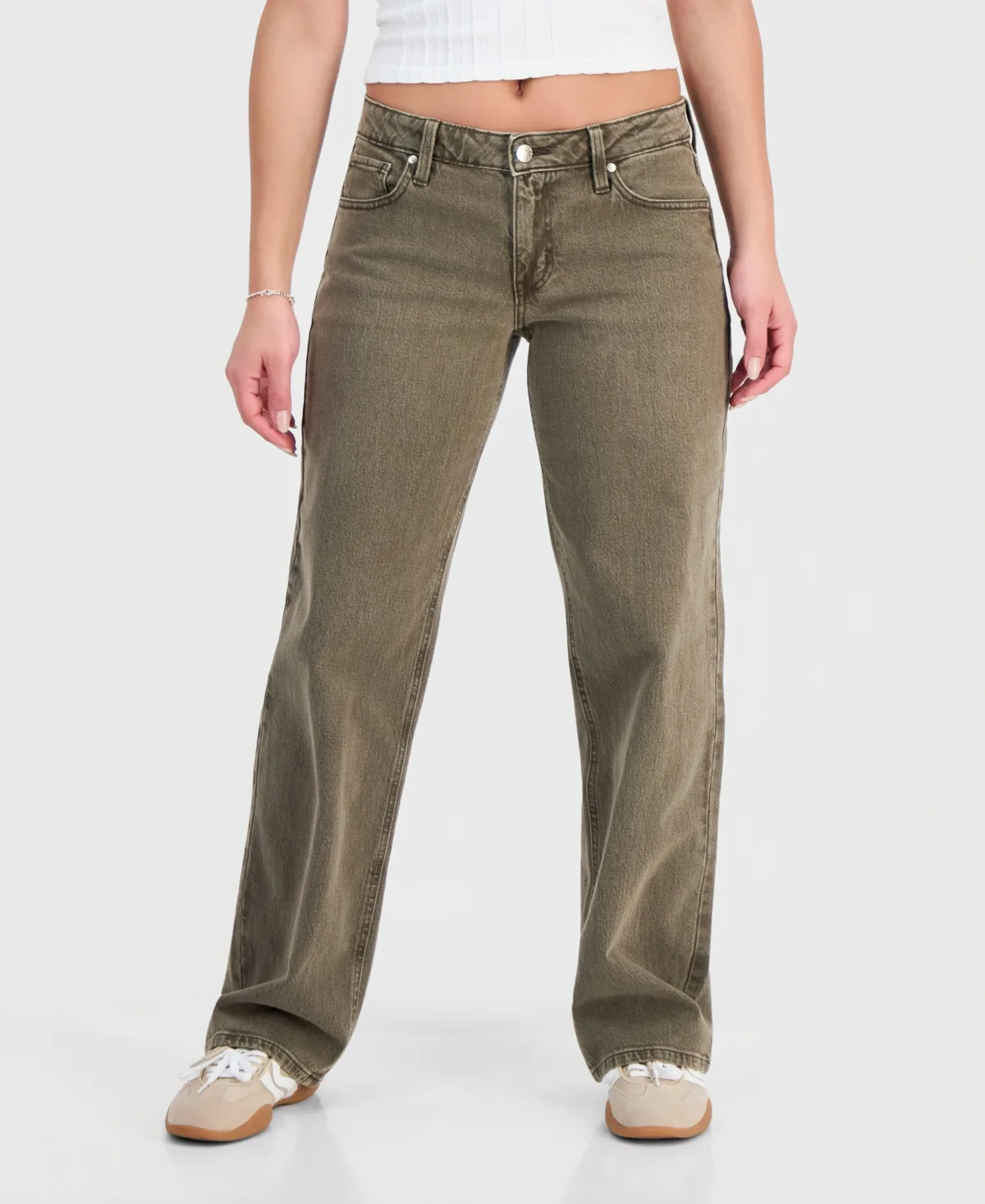 Low-Rise Straight-Leg Y2K Denim Jeans by Celebrity Pink