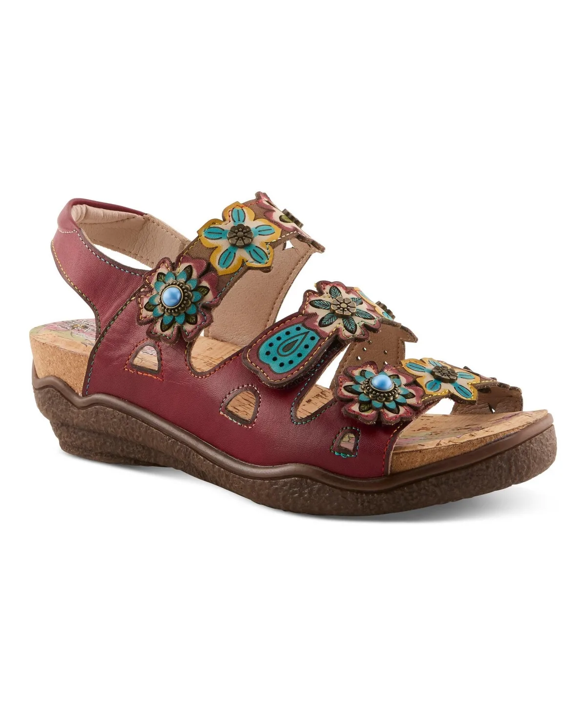L'Artiste Spring Step Bethie Leather Wedge with Hand-Painted Vamp by Lartiste