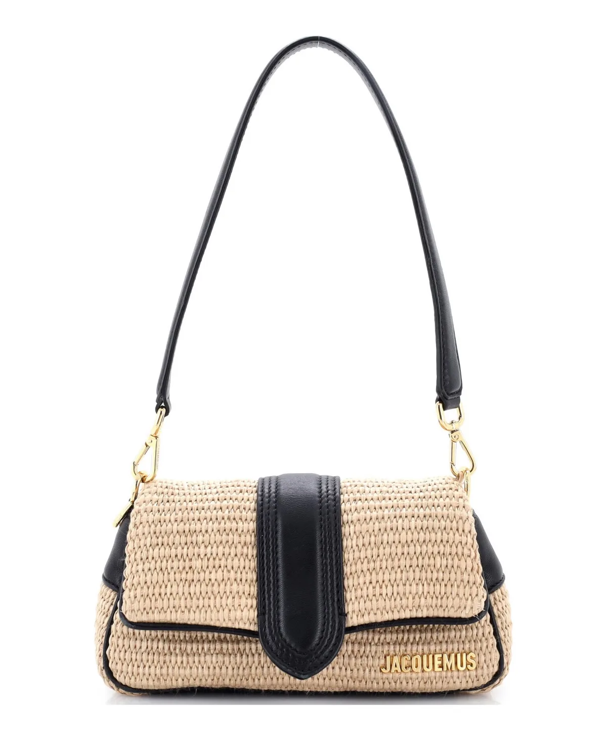 Pre-Owned Jacquemus Petite Le Bambimou Padded Shoulder Bag Raffia with Leather by JACQUEMUS