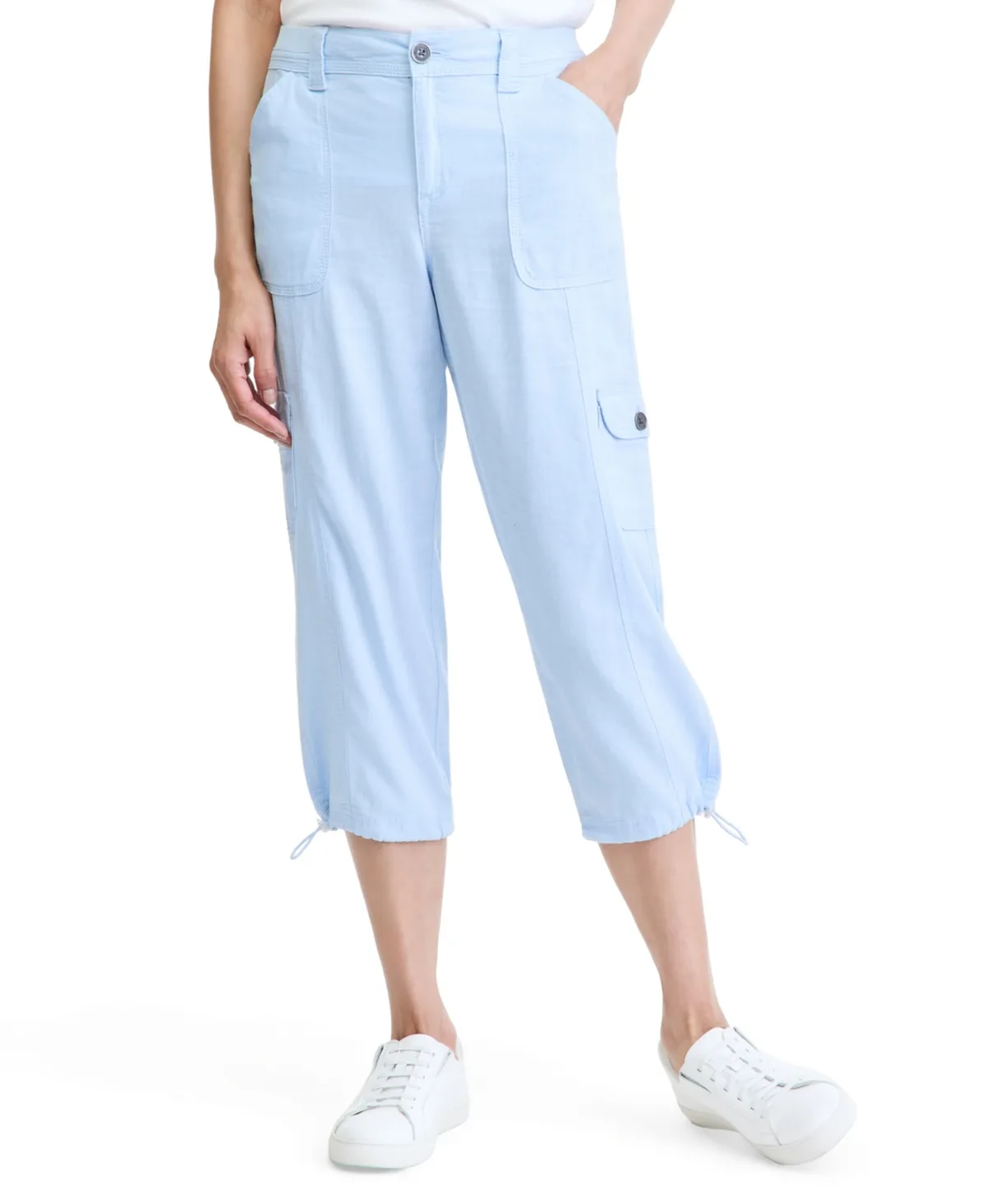 Bungee Relaxed-Fit Linen Capris by Style & Co