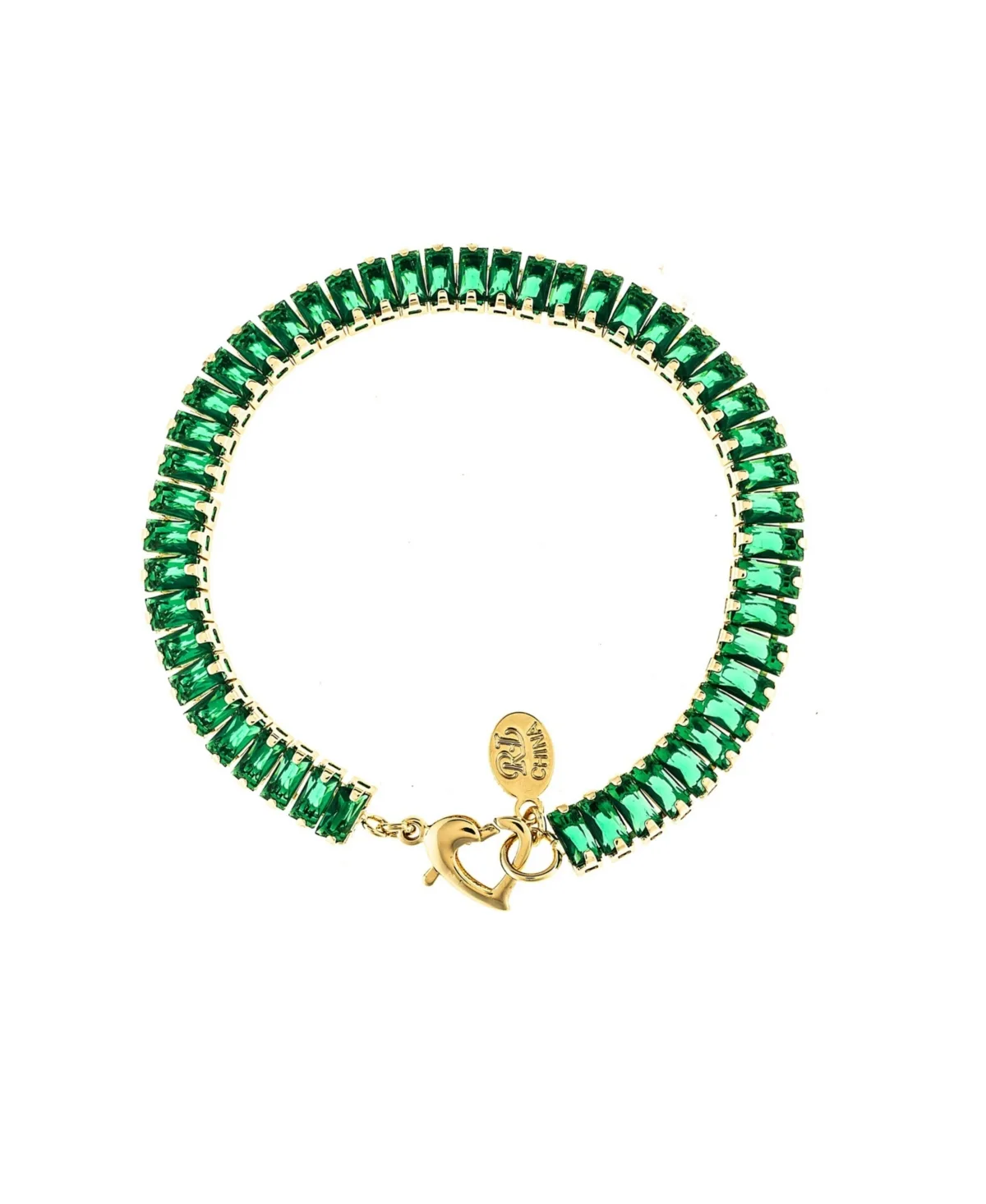 Cubic Zirconia Heart Rectangle-Cut Tennis Bracelet by Rivka Friedman