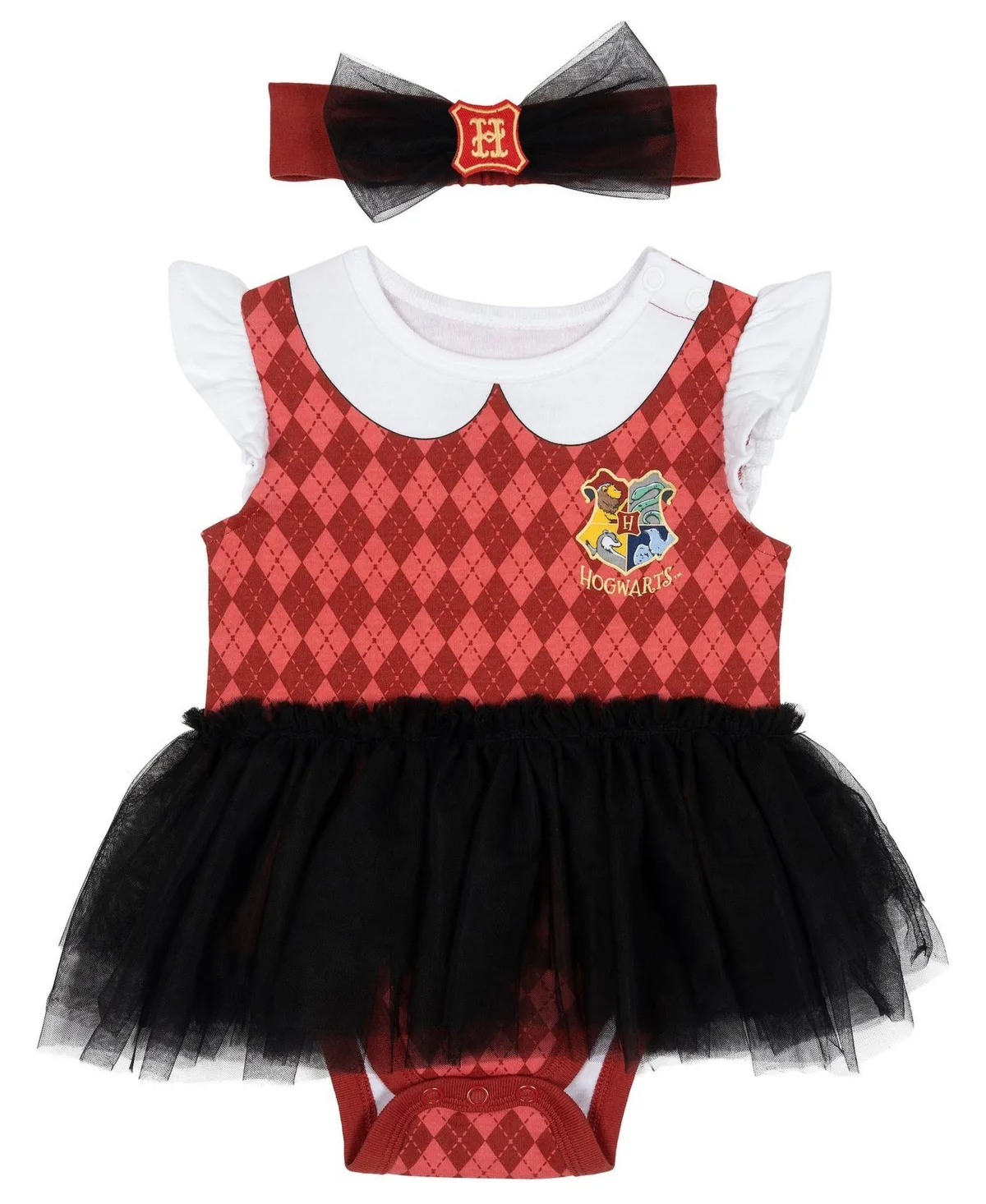 Harry Potter Peter Pan Collar Short-Sleeve Tutu Dress and Headband, 2-Piece Set by Harry Potter