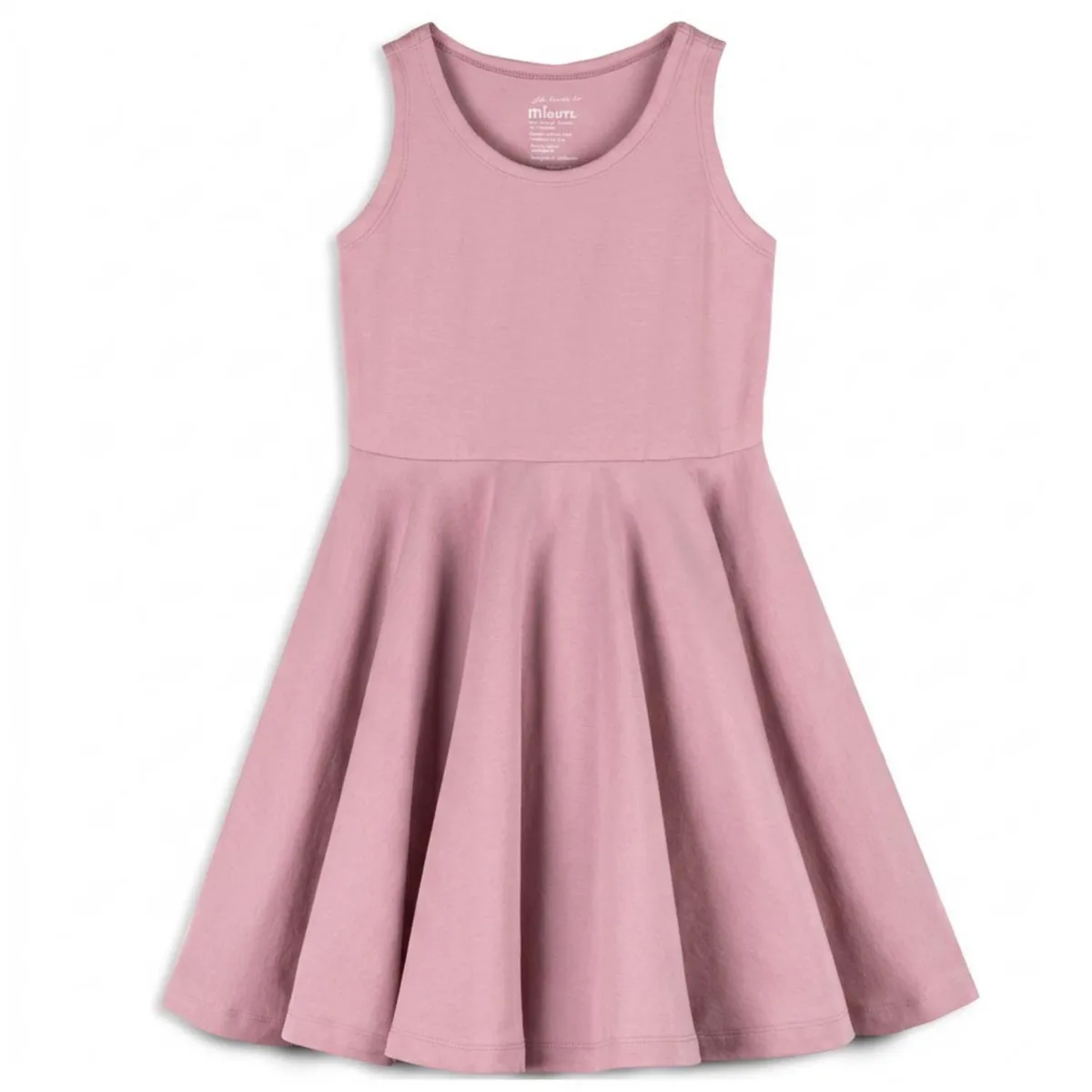 Cotton Solid Sleeveless Twirl Dress by Mightly