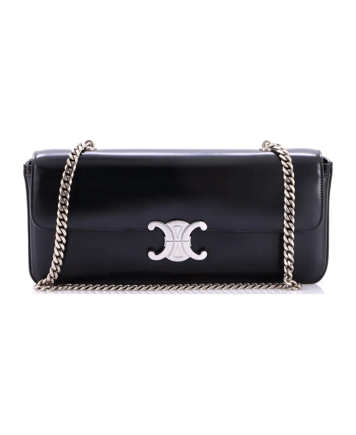 Pre-Owned Celine Medium Triomphe Chain Shoulder Bag Leather by Celine