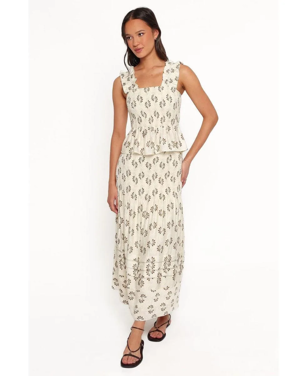 Sofia Square-Neckline Peplum Top and Skirt, 2-Piece Set by Petal & Pup