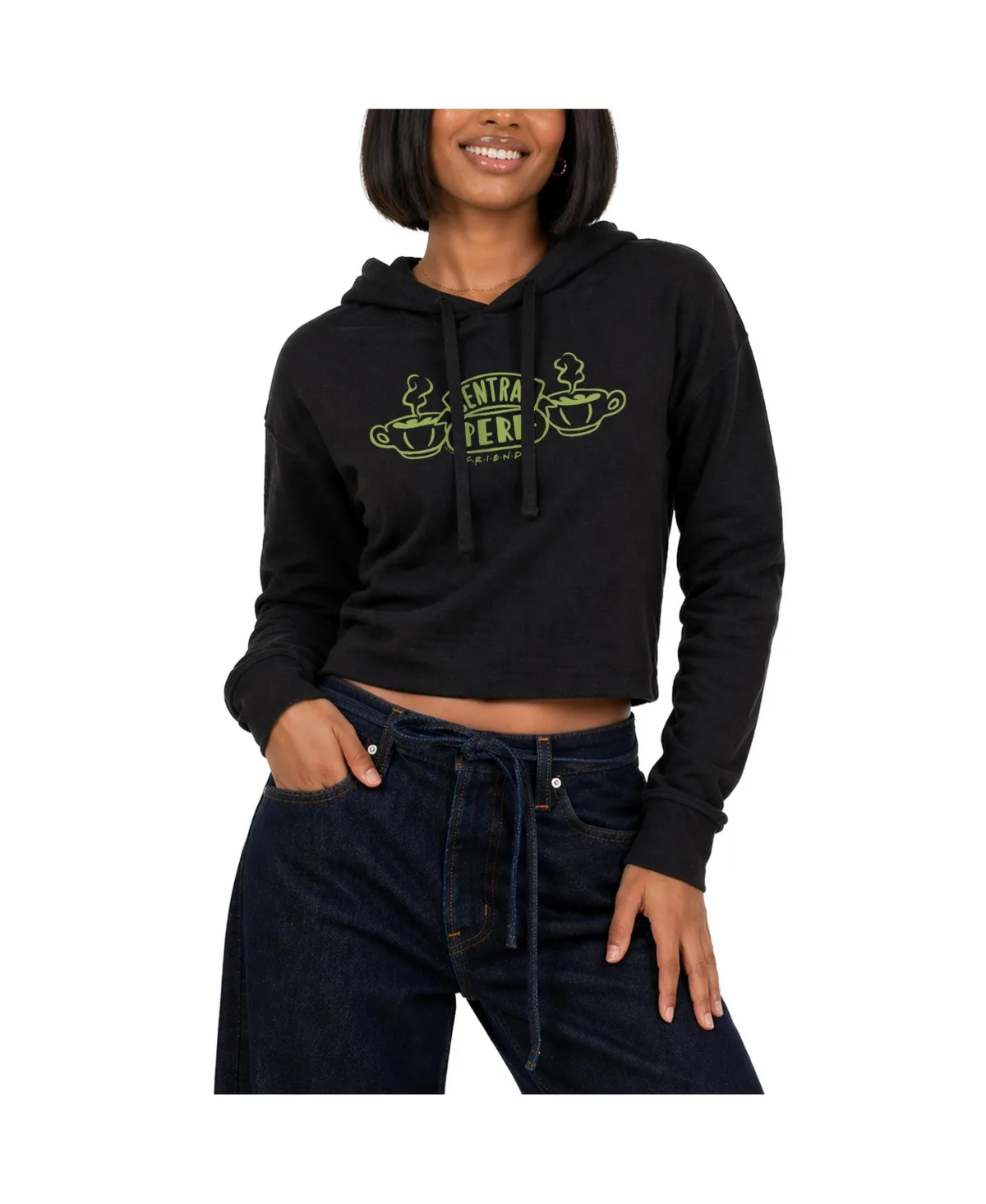 Central Perk Ribbons Cropped Graphic Long-Sleeve Hoodie by Friends