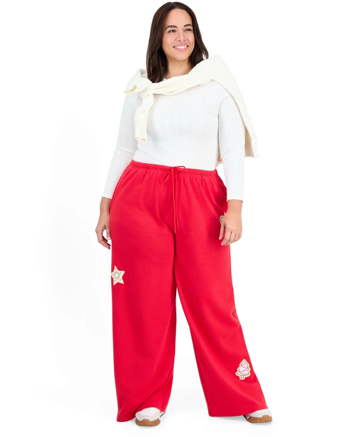 Xmas Cookies Holiday Wide-Leg Fleece Sweatpants by Rebel Veil