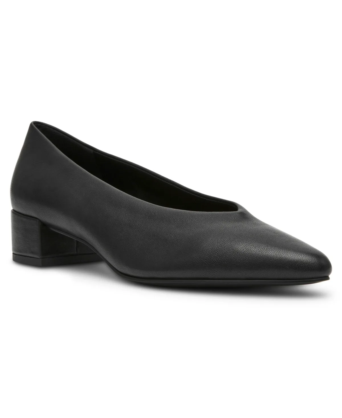 Suki Block Heel Pointed Toe Pumps - Leather by Anne Klein