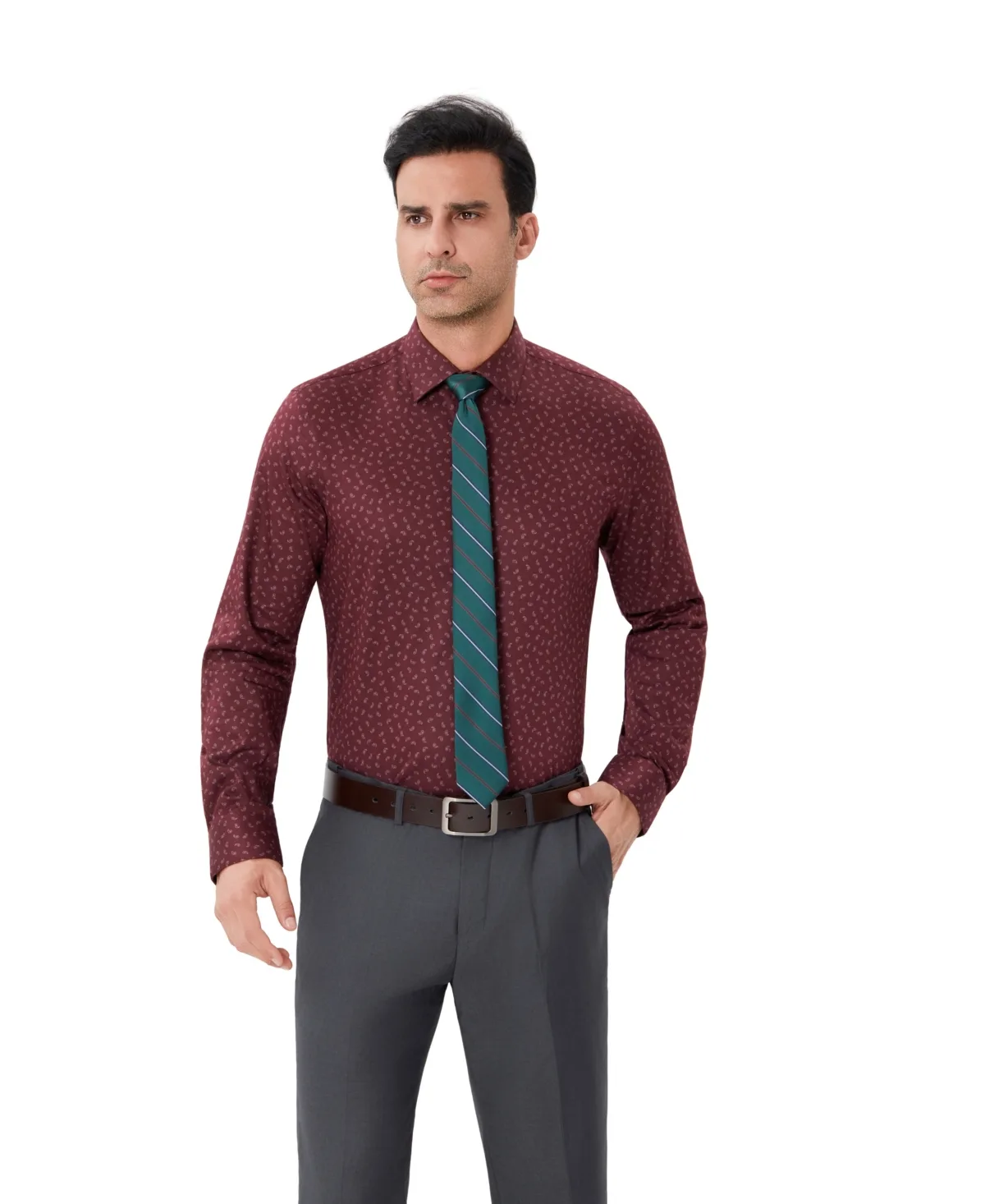Mini Paisley Print Slim-Fit Dress Shirt by Bar III