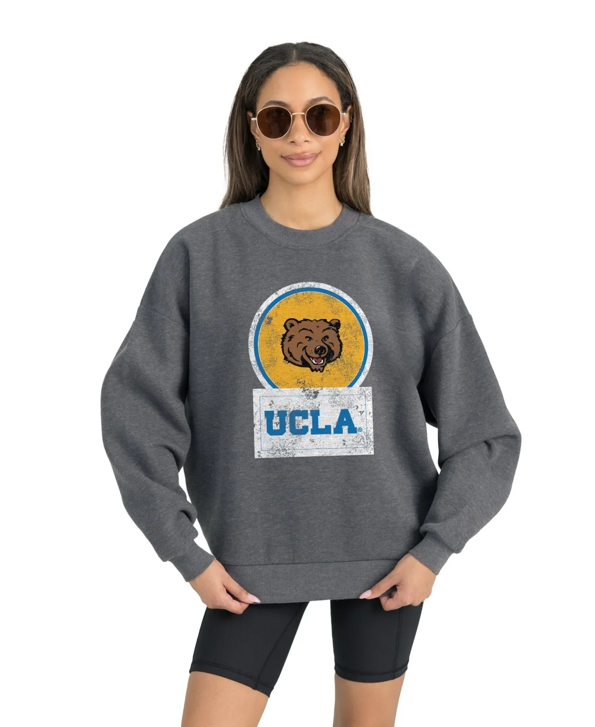 UCLA Bruins Oversized Drop Shoulder Fleece Pullover Sweatshirt by Gameday Couture
