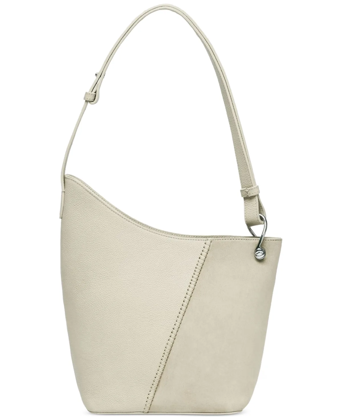 Sage Leather and Suede Adjustable Bucket Shoulder Handbag by Oryany