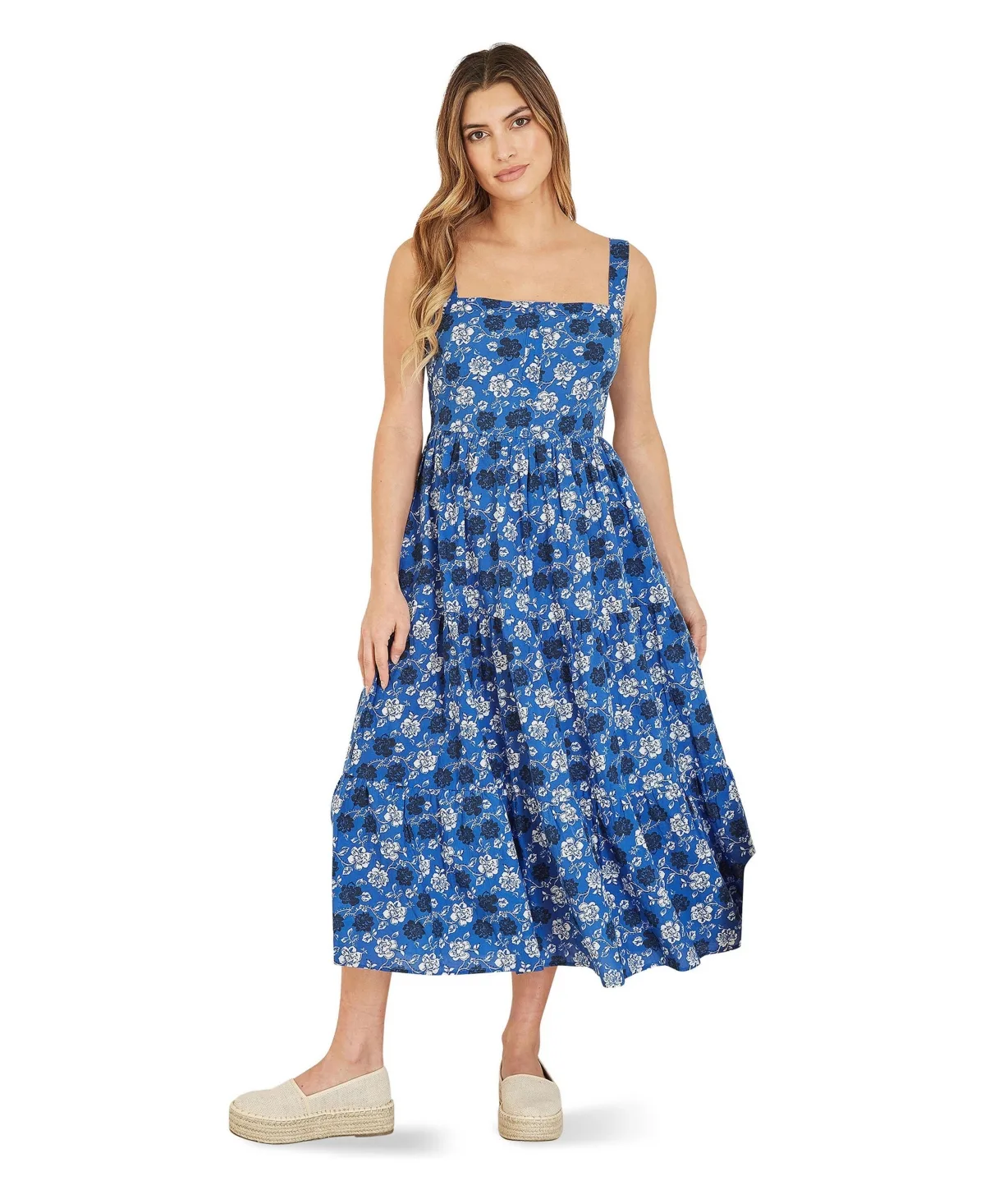 Floral Strappy Midi Sun Dress by Yumi