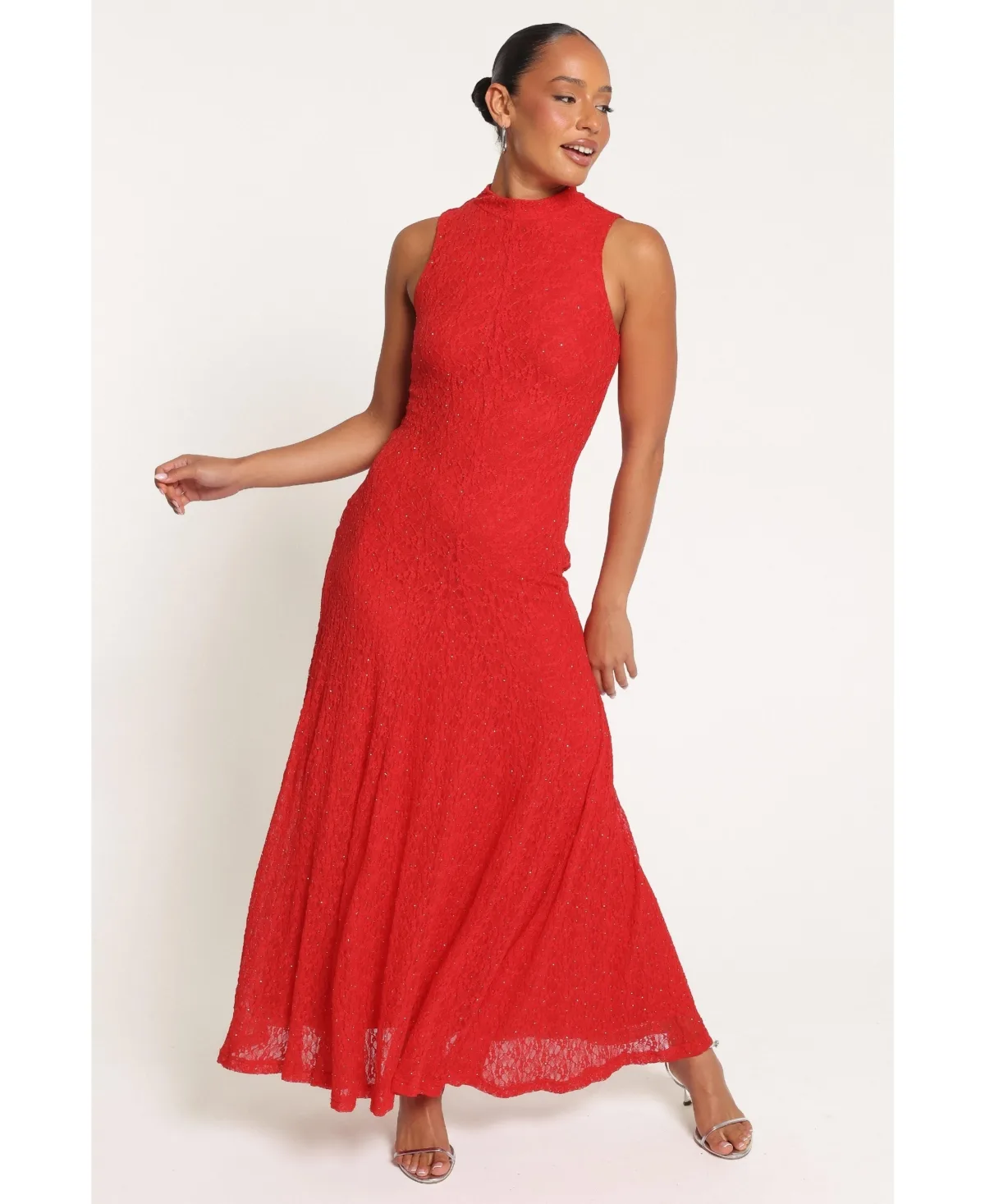 Elysha Mock-Neck Lace Maxi Dress by Petal and Pup
