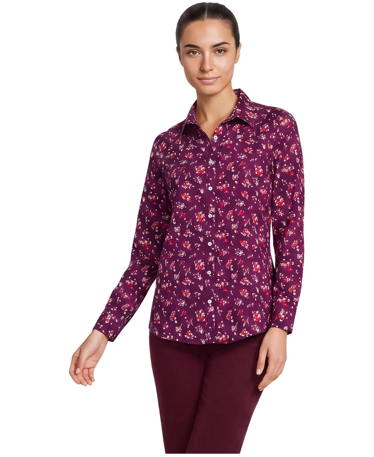 No Iron Button Front Shirt by Lands' End