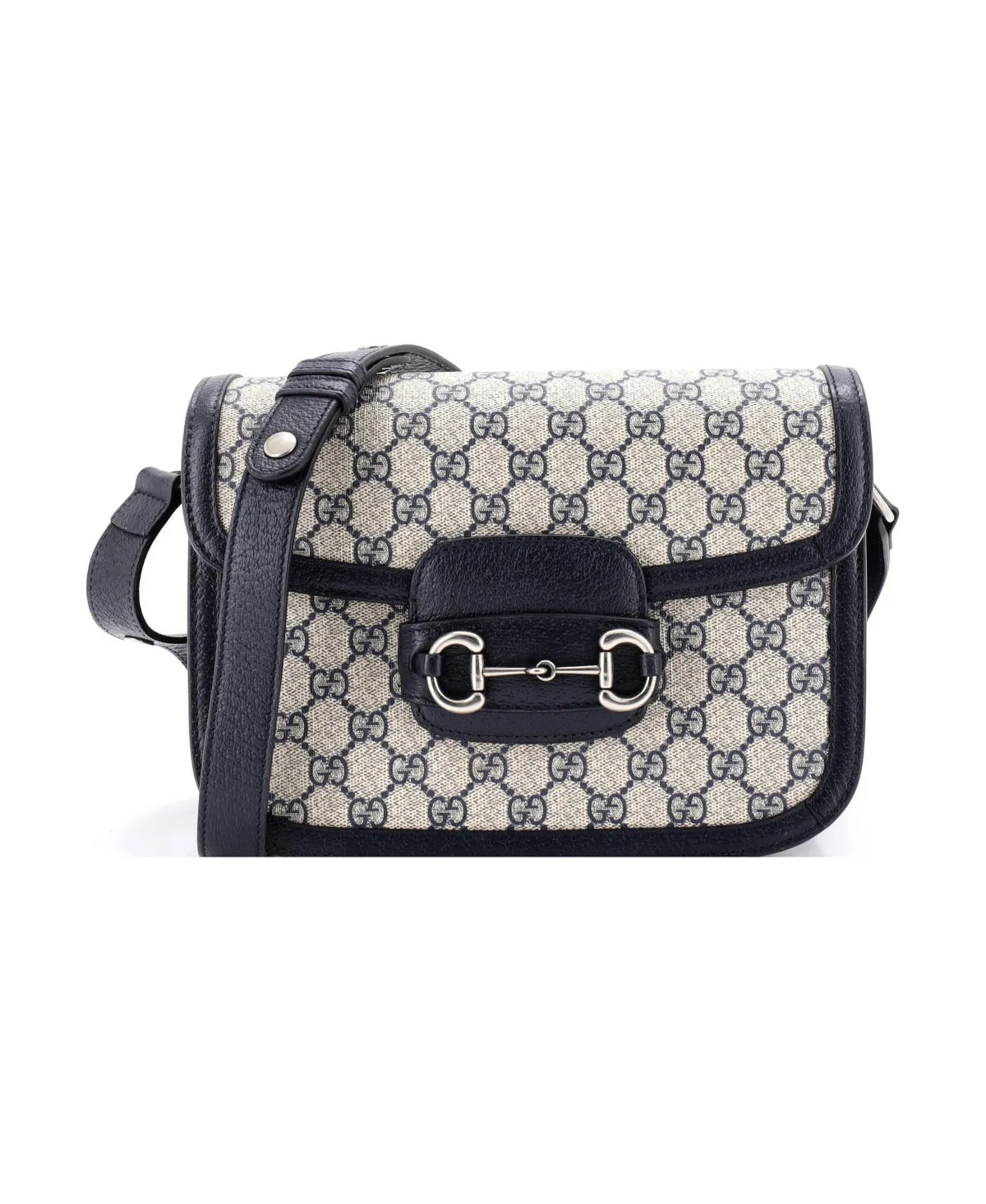 Pre-Owned Gucci Small Horsebit 1955 Shoulder Bag GG Coated Canvas with Leather by Gucci