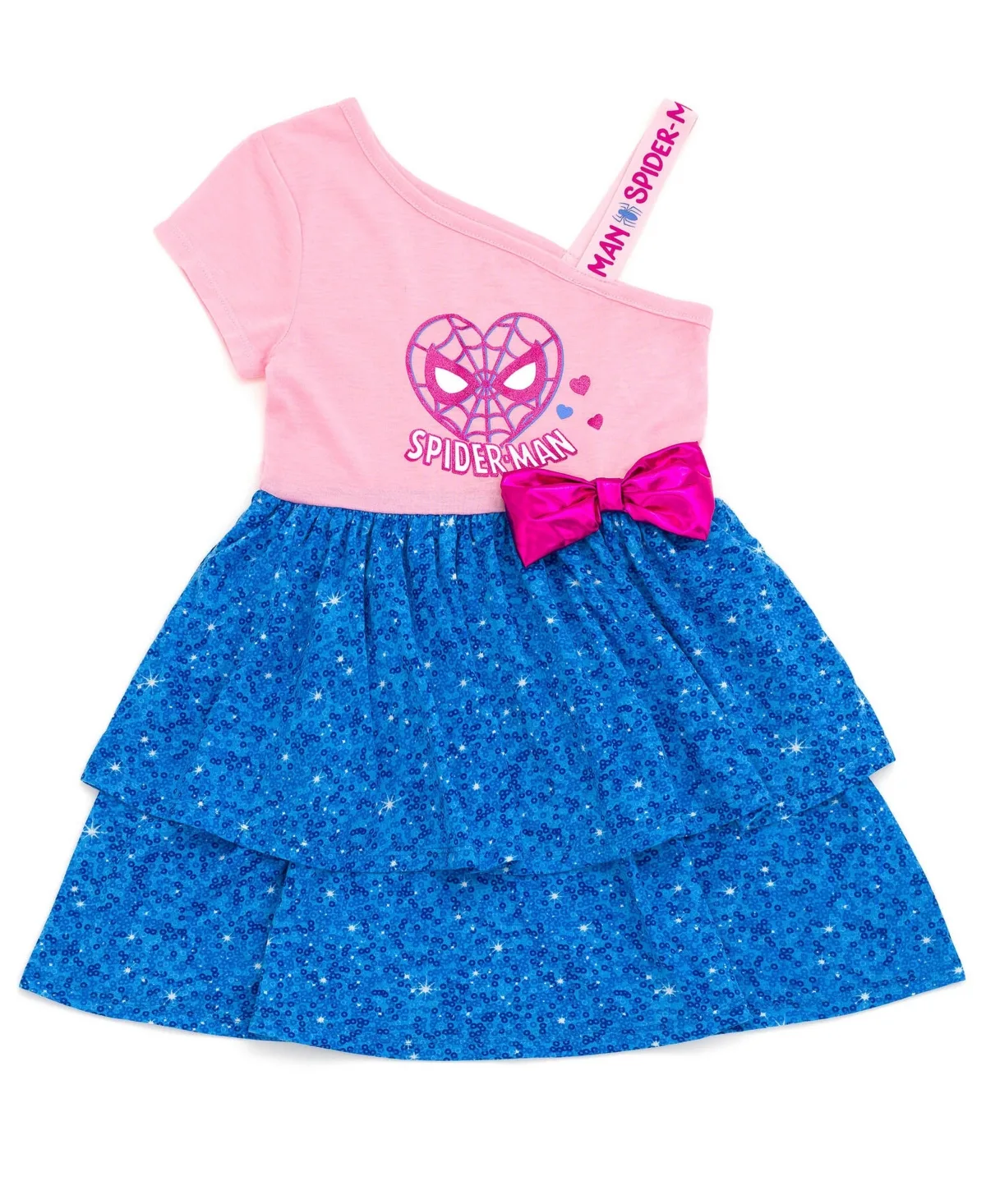 Asymmetrical One-Shoulder Two-Tiered Sleeveless Dress by Spider Man